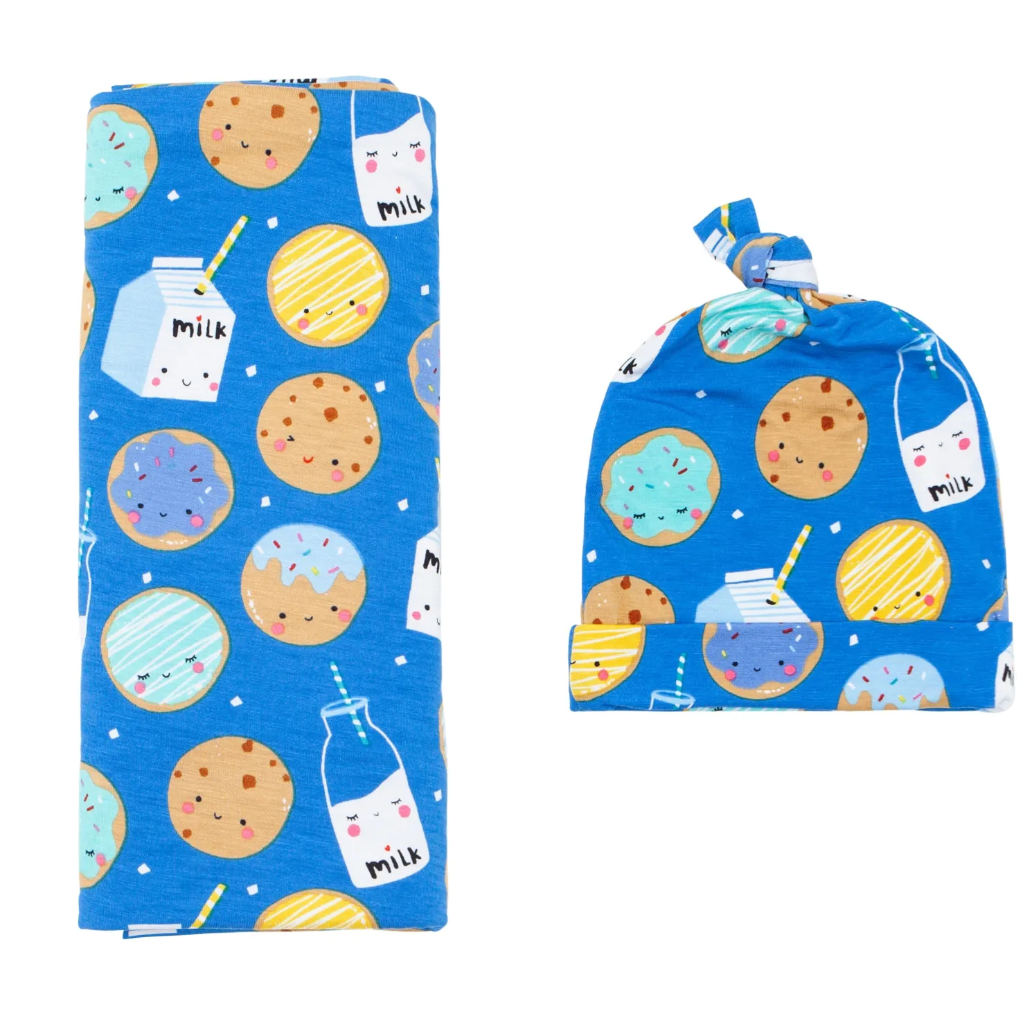 Cookies & Milk Swaddle & Hat Set