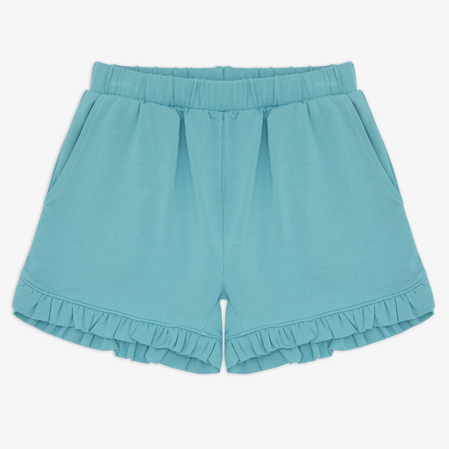 Cool Teal Ruffle Shorts