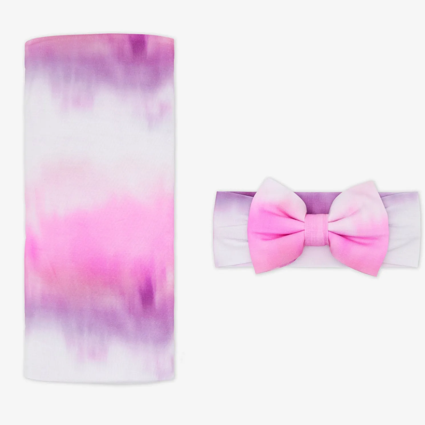 Cosmic Mist Swaddle & Luxe Bow Headband Set