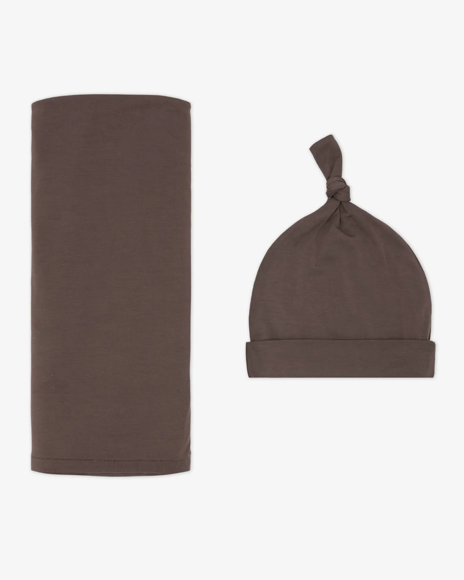 Dark Chocolate Swaddle & Hat Set