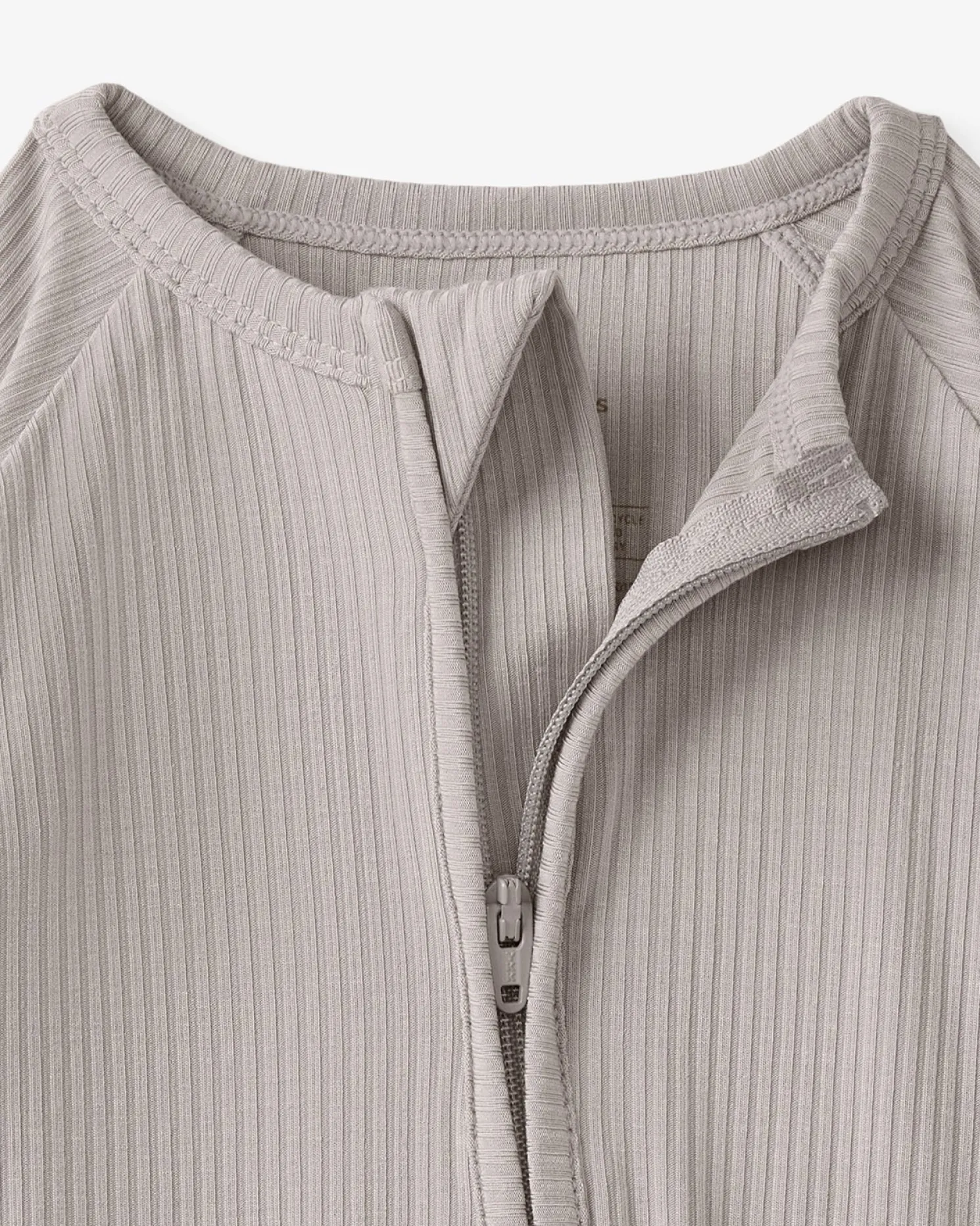 Dove Gray Ribbed Zippy