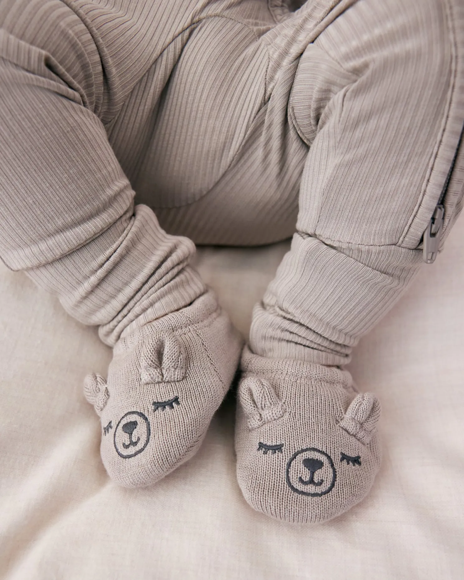 Dove Gray Bear Booties