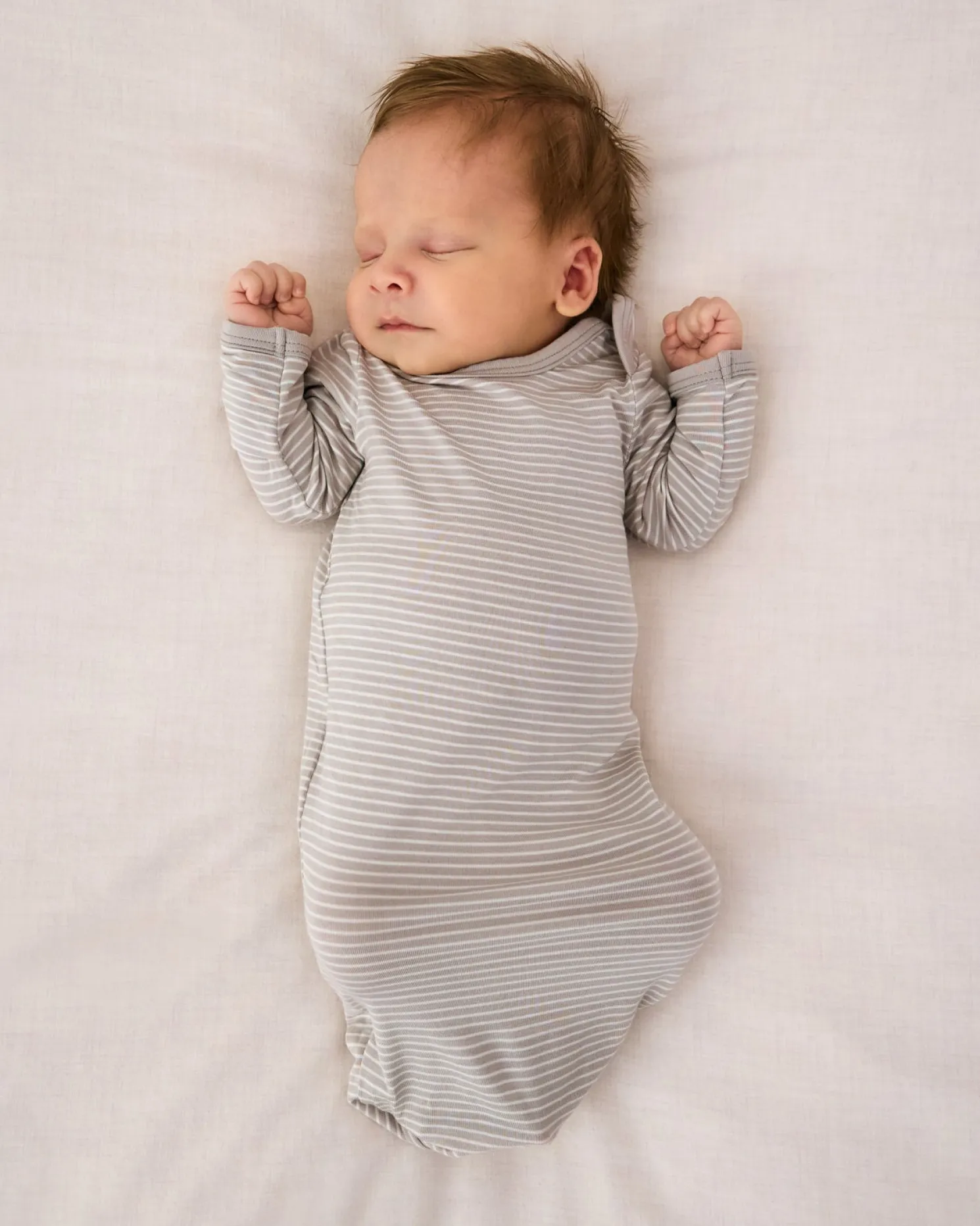 Dove Gray Stripe Infant Gown