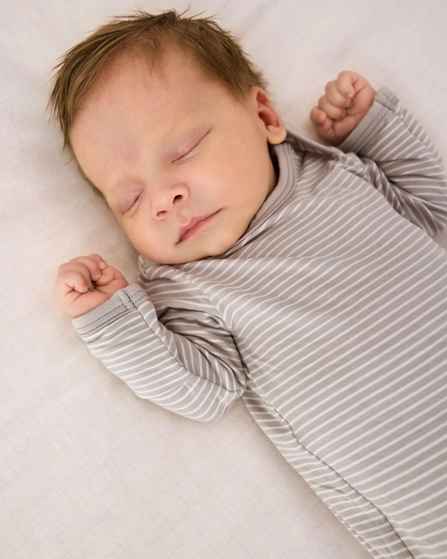 Dove Gray Stripe Infant Gown
