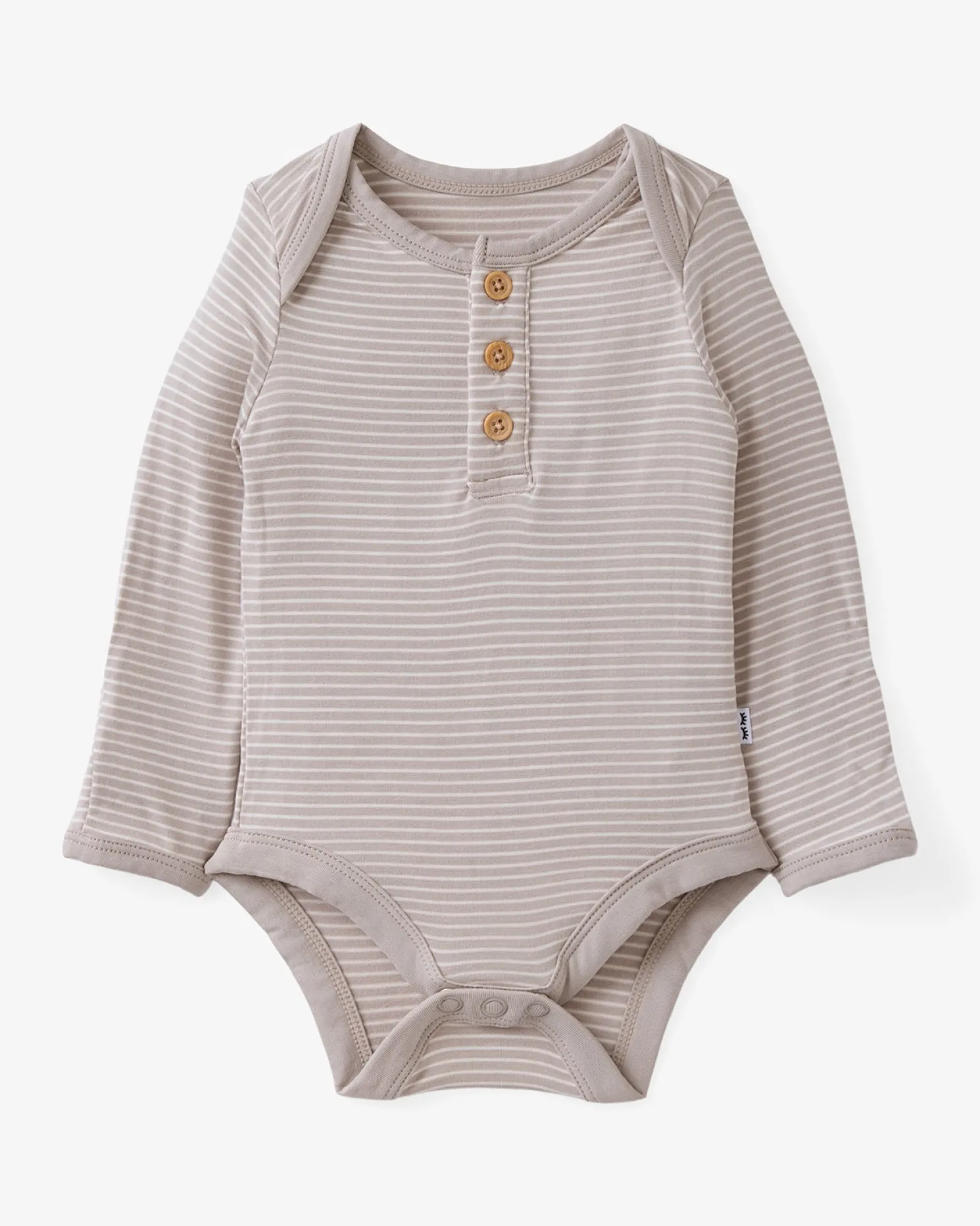 Dove Gray Stripe Henley Bodysuit