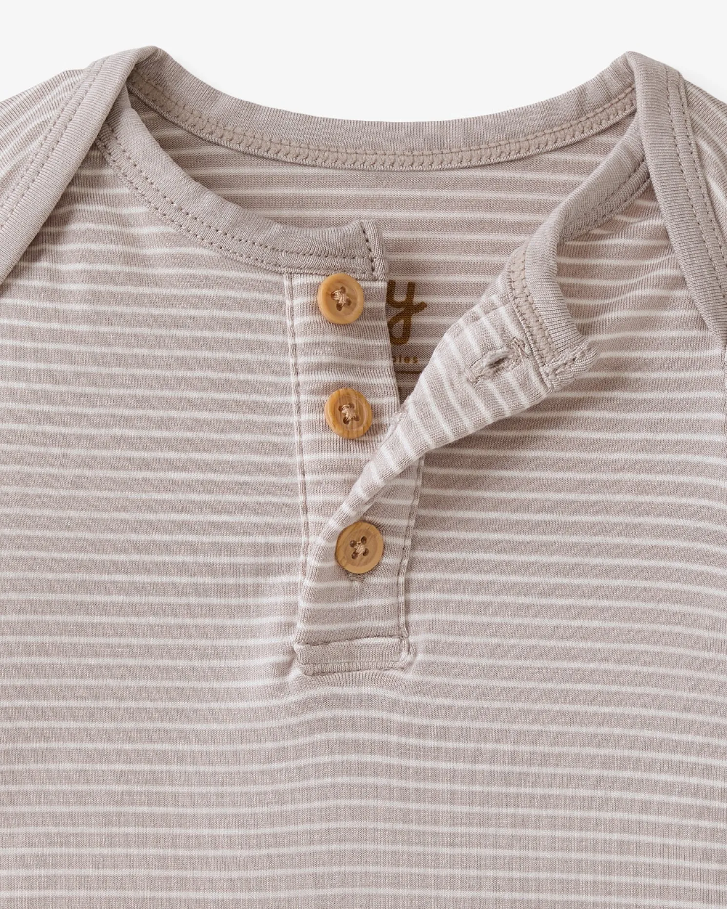 Dove Gray Stripe Henley Bodysuit