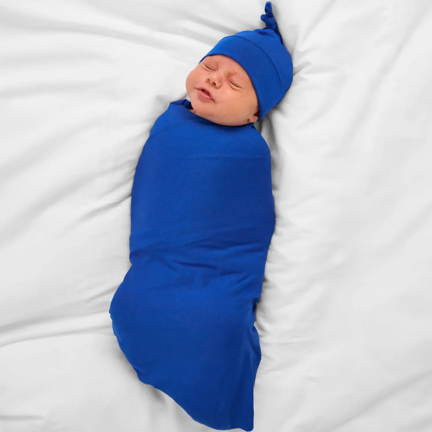 Electric Blue Swaddle & Hat Set