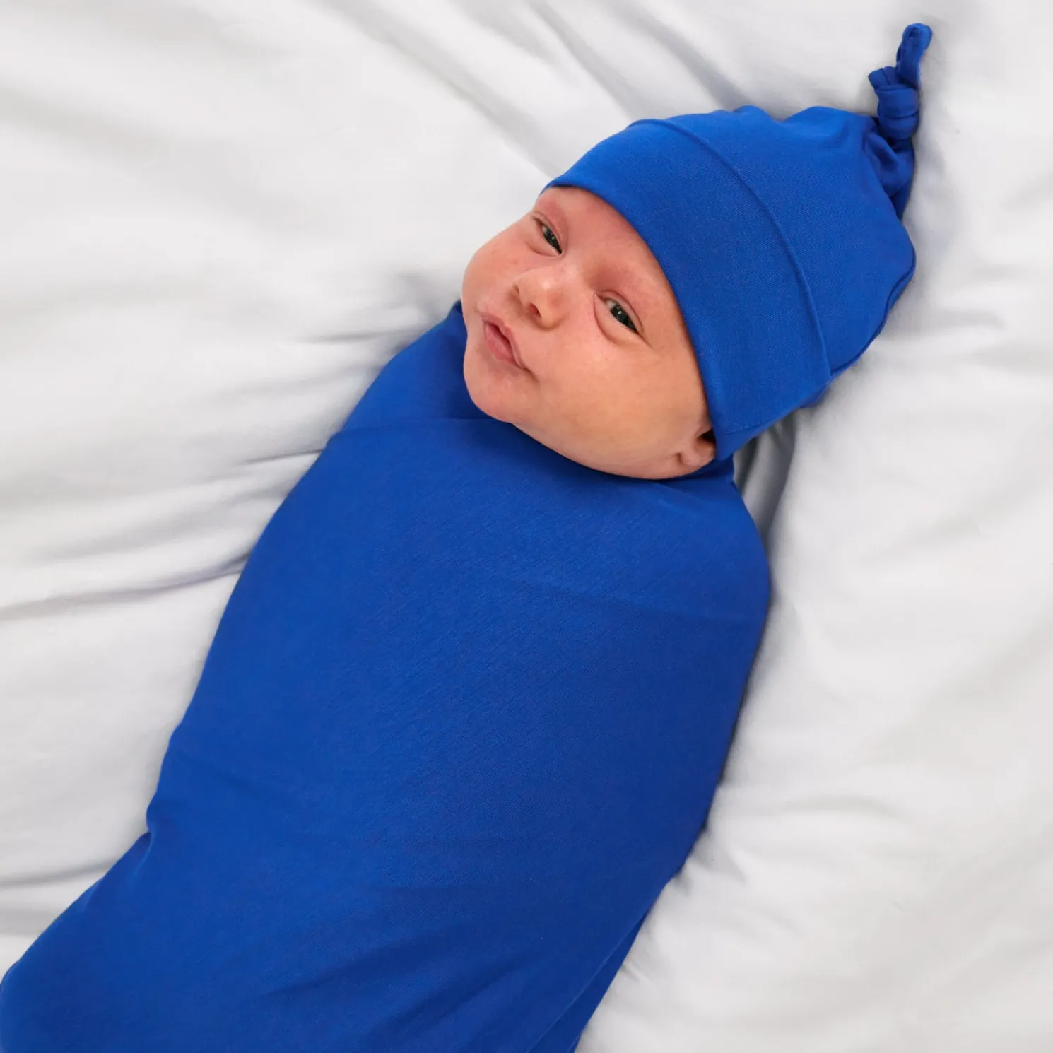 Electric Blue Swaddle & Hat Set