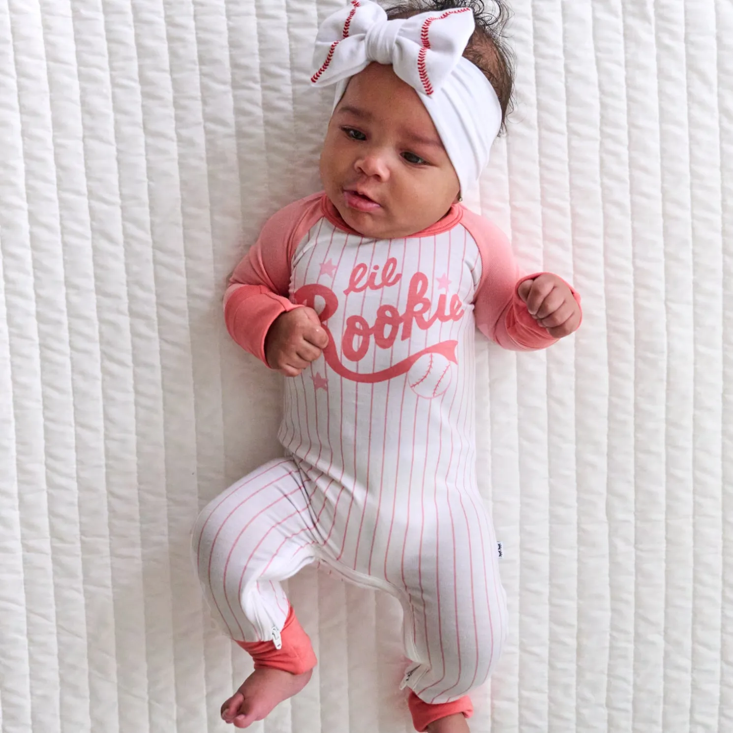 Embroidered Baseball Luxe Bow Headband