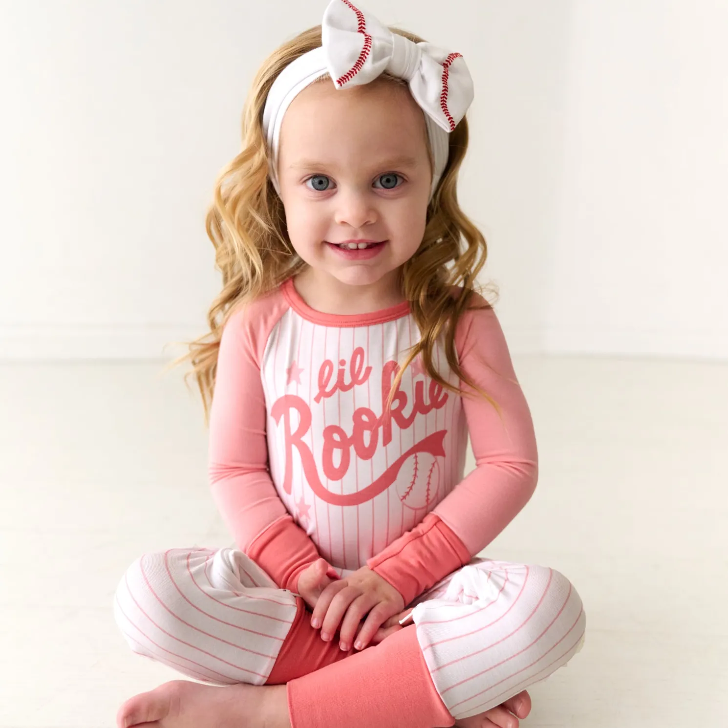 Embroidered Baseball Luxe Bow Headband