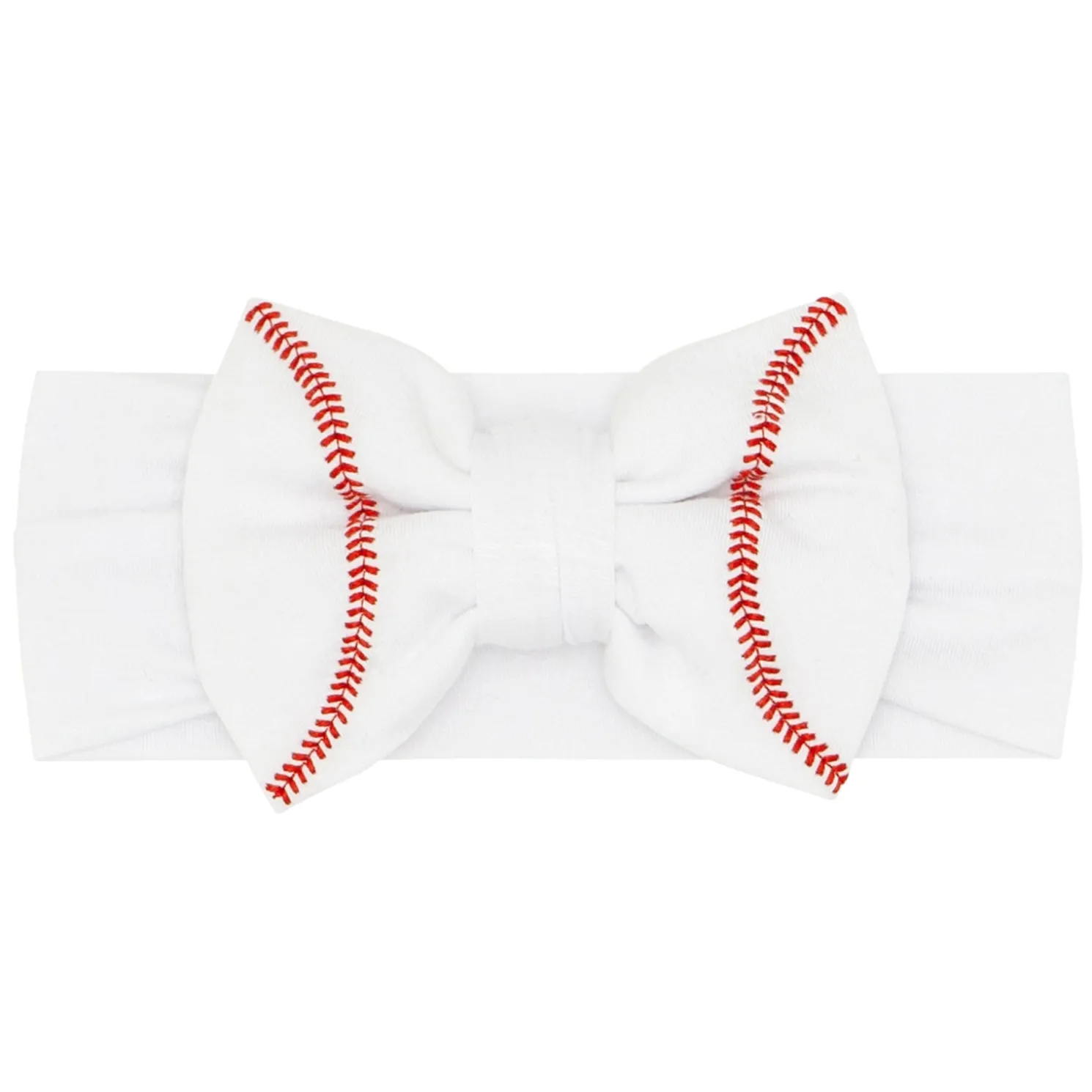 Embroidered Baseball Luxe Bow Headband