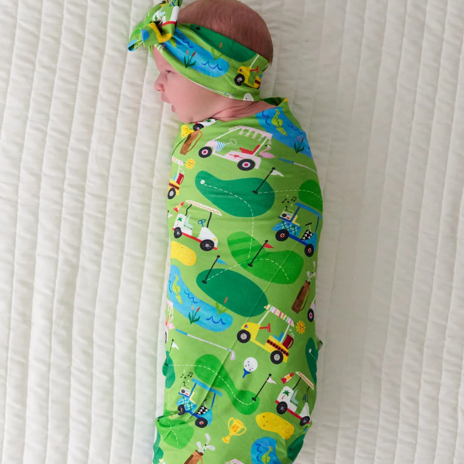 Fairway Fun Swaddle & Luxe Bow Headband Set