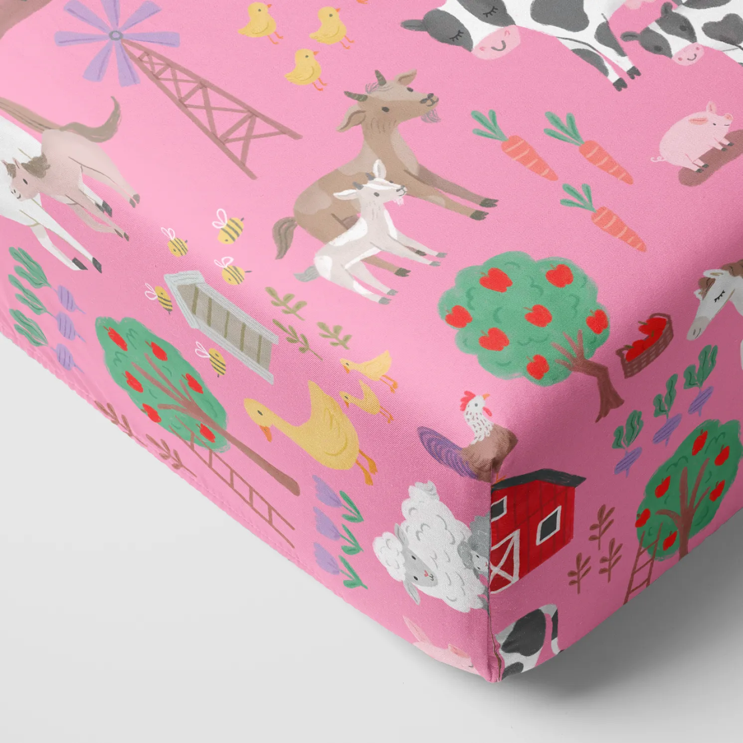 Farm Fam Fitted Crib Sheet