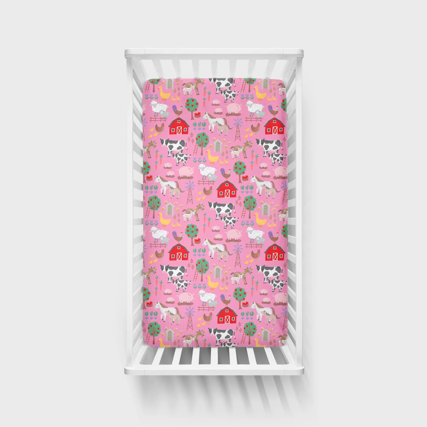 Farm Fam Fitted Crib Sheet