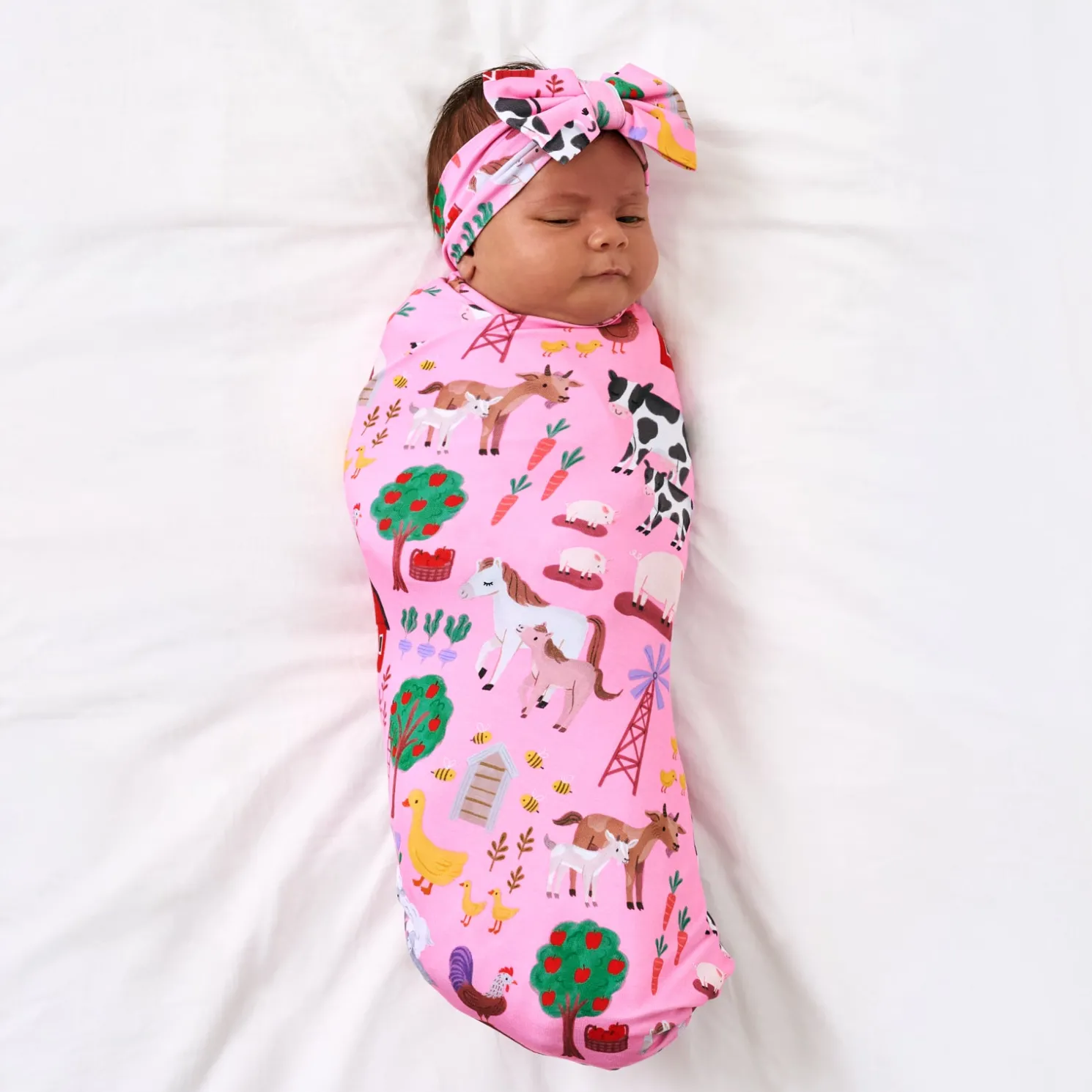 Farm Fam Swaddle & Luxe Bow Headband Set