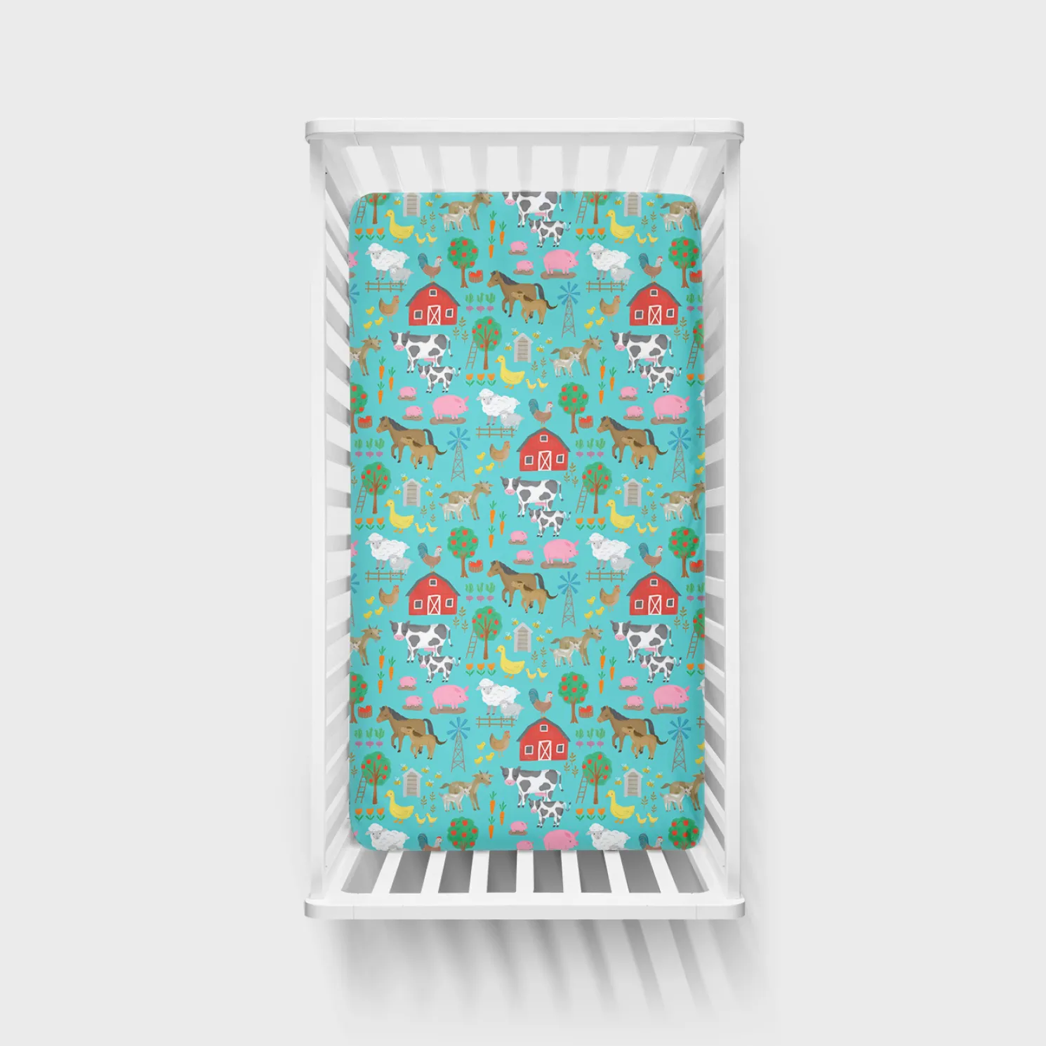 Farm Fam Fitted Crib Sheet