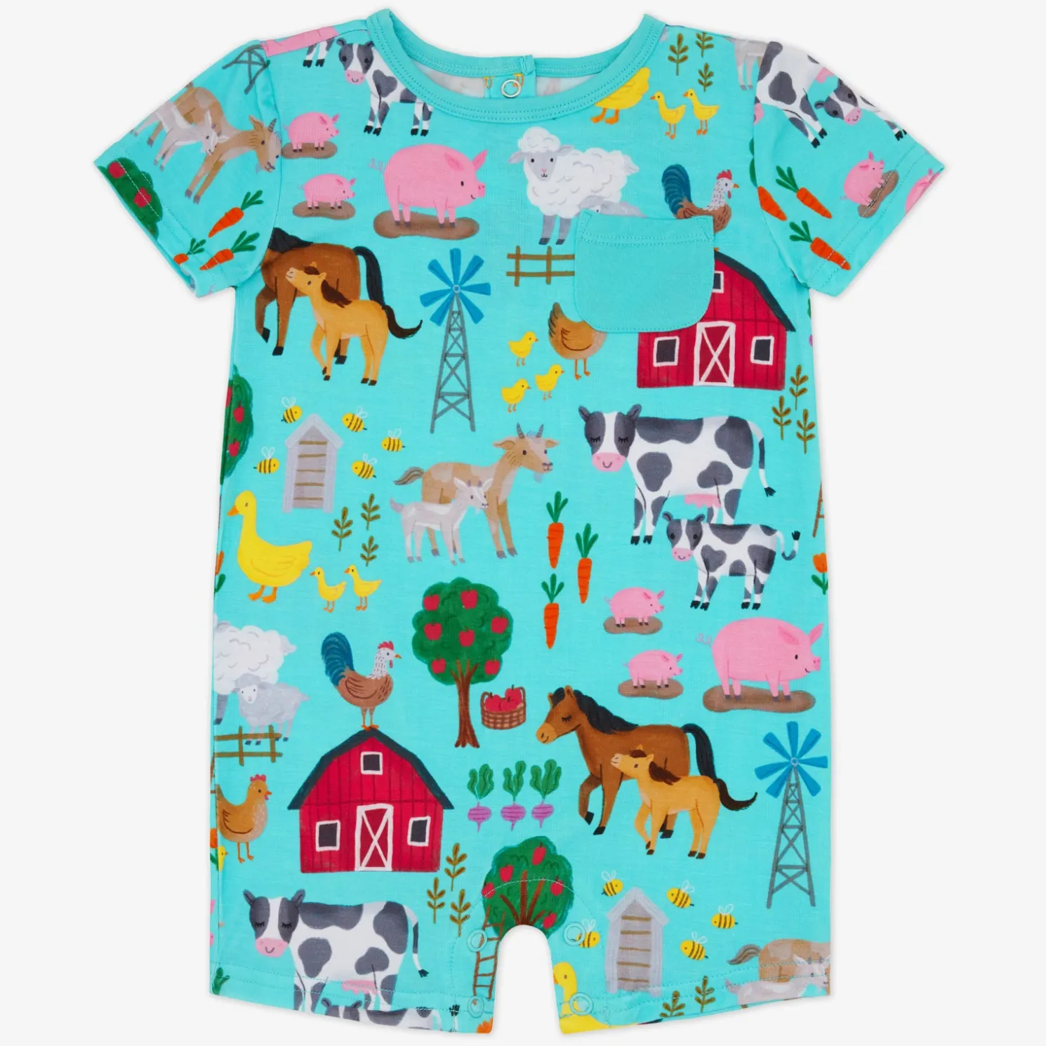 Farm Fam Pocket Shorty Romper