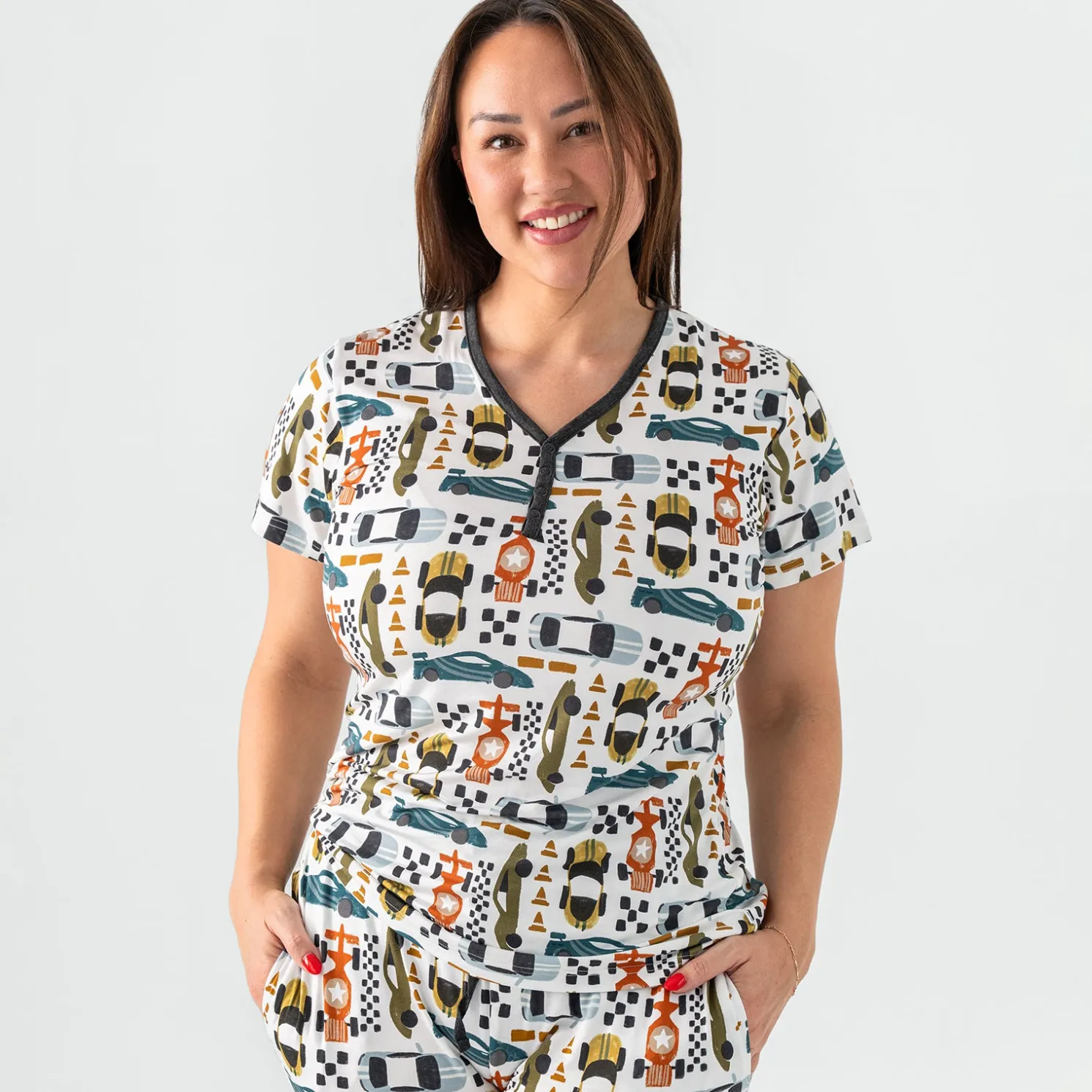 Fast Lane Women's Short Sleeve Pajama Top