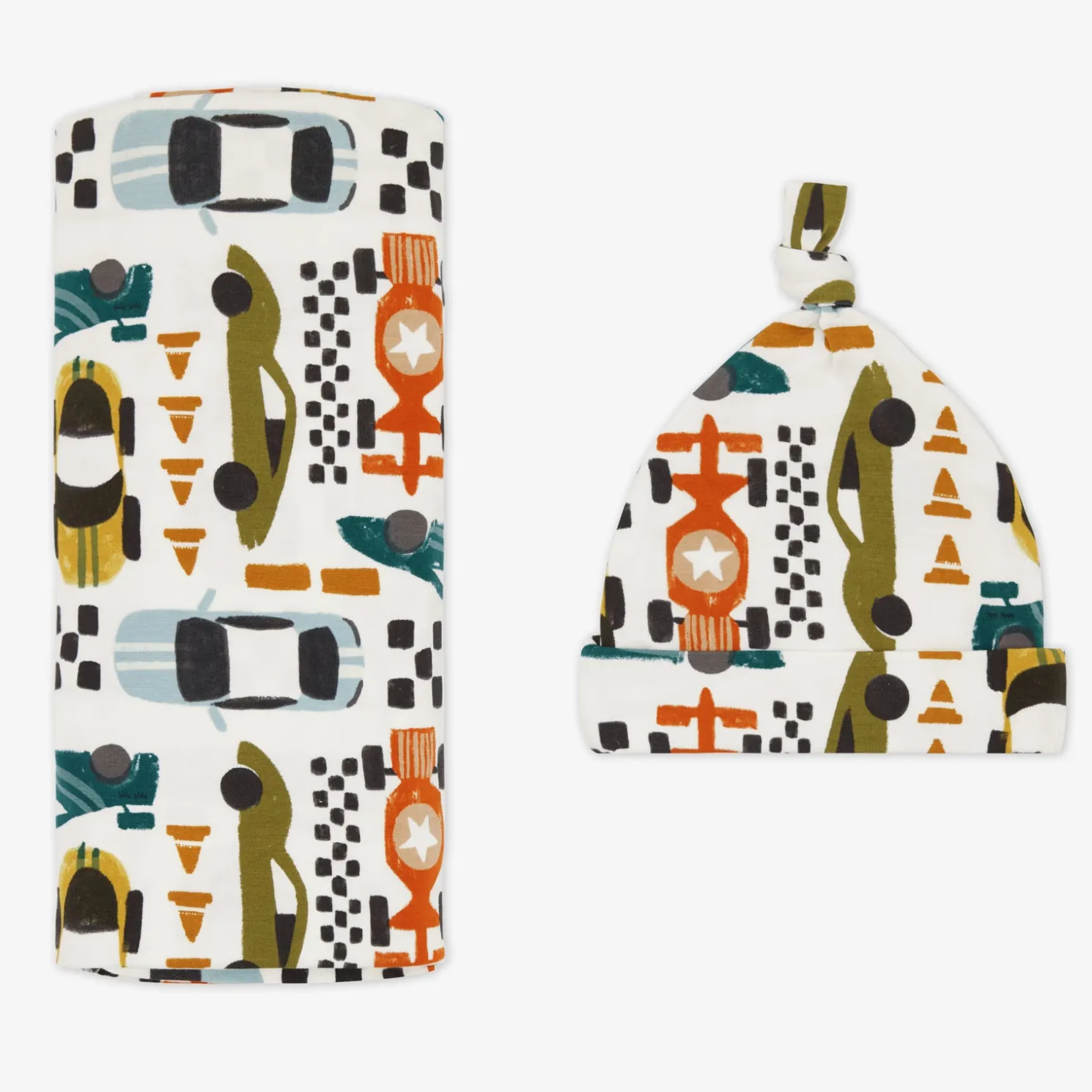 Fast Lane Swaddle & Hat Set