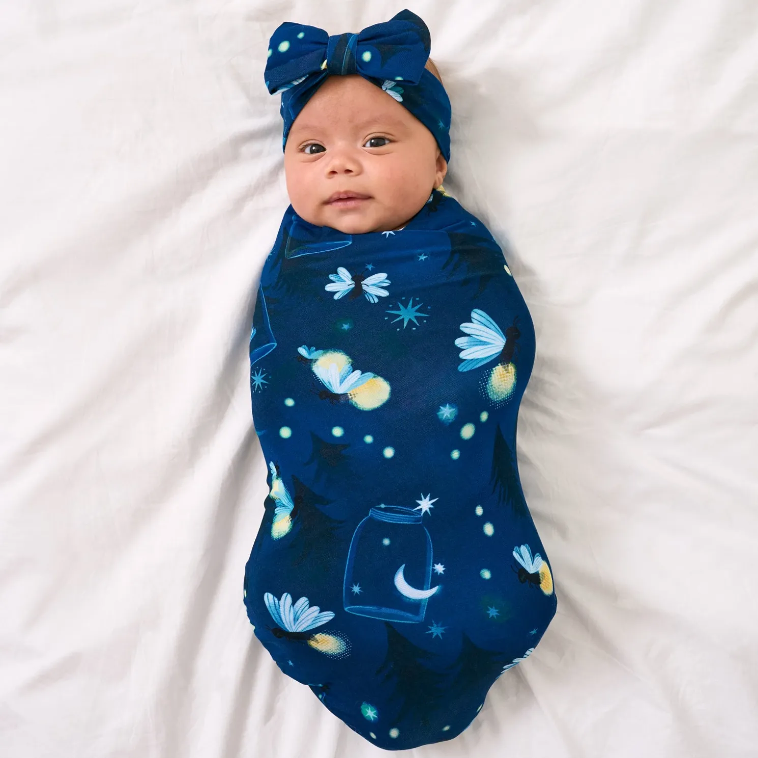 Firefly Glow Swaddle & Luxe Bow Headband Set