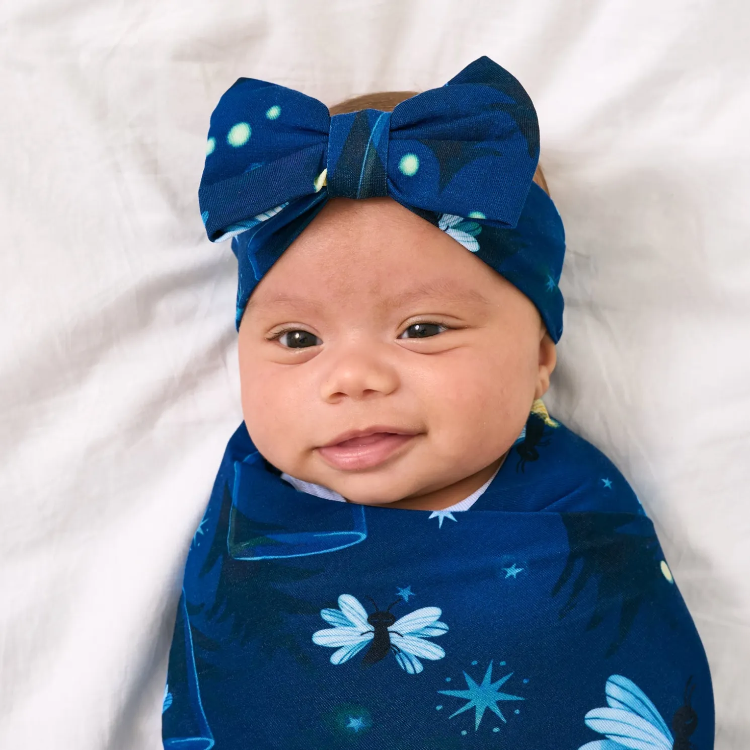 Firefly Glow Swaddle & Luxe Bow Headband Set