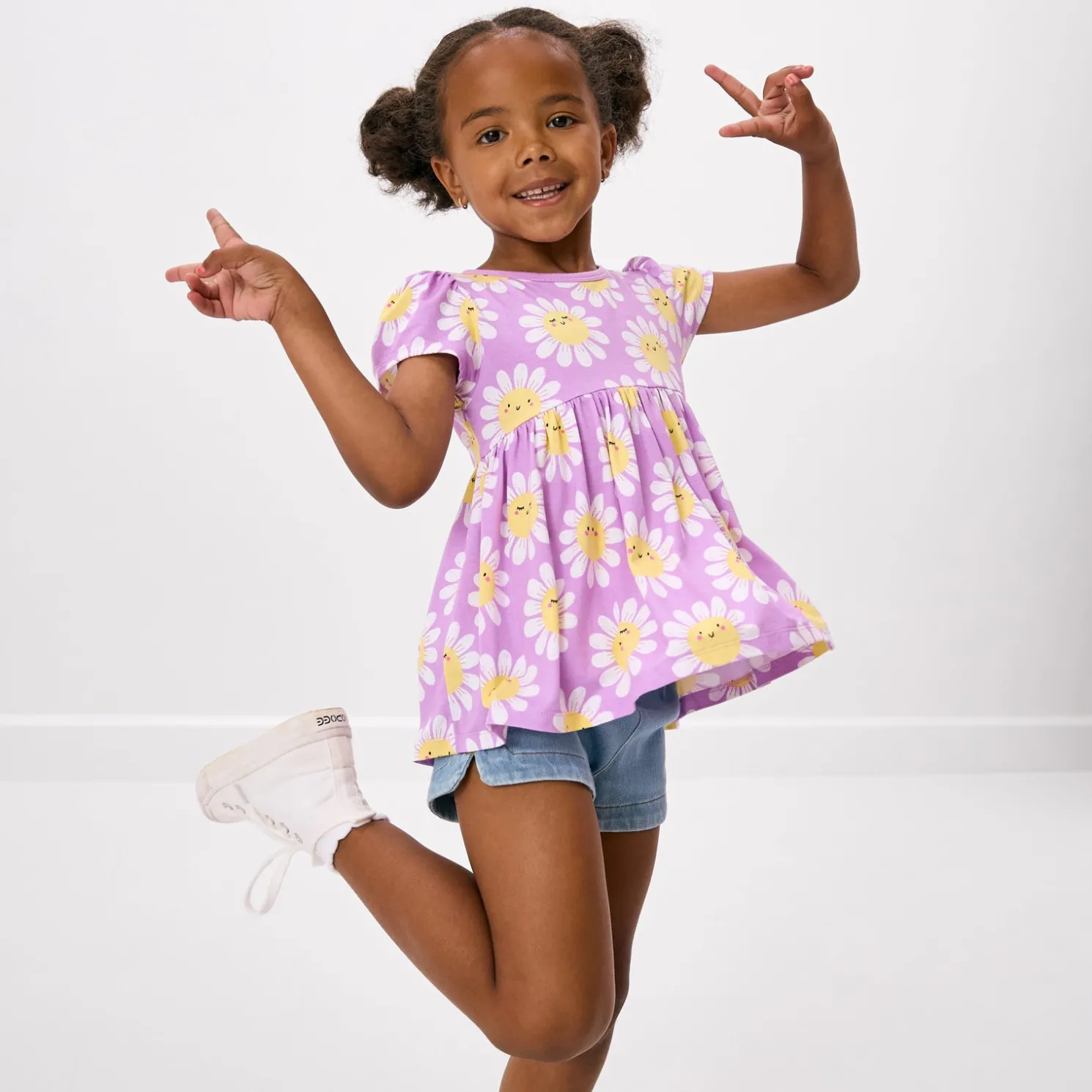 Flower Power Empire Tunic Top