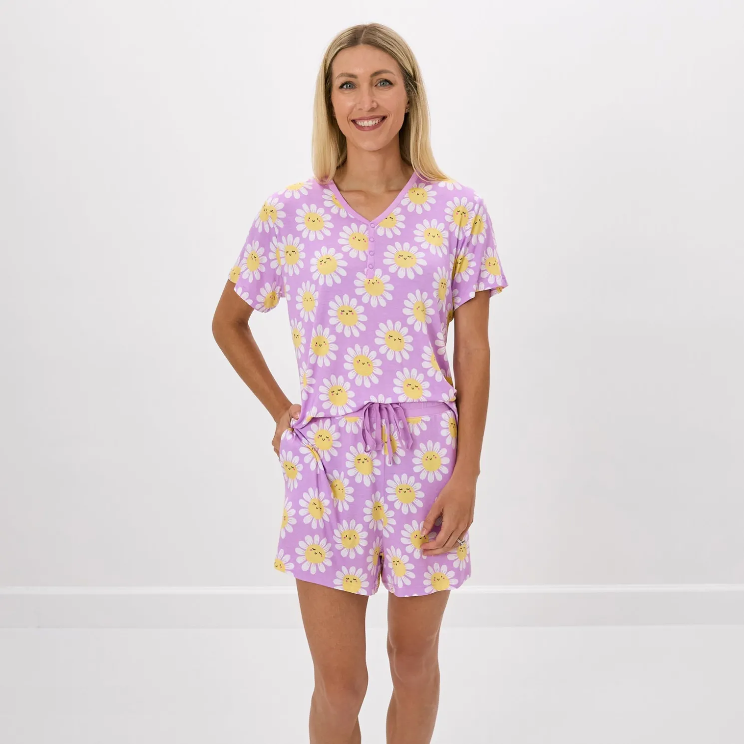 Flower Power Women's Short Sleeve Pajama Top