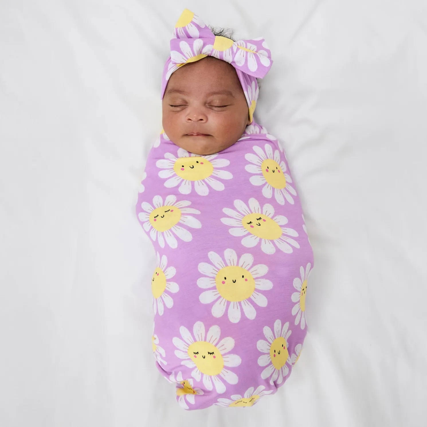 Flower Power Swaddle & Luxe Bow Headband Set