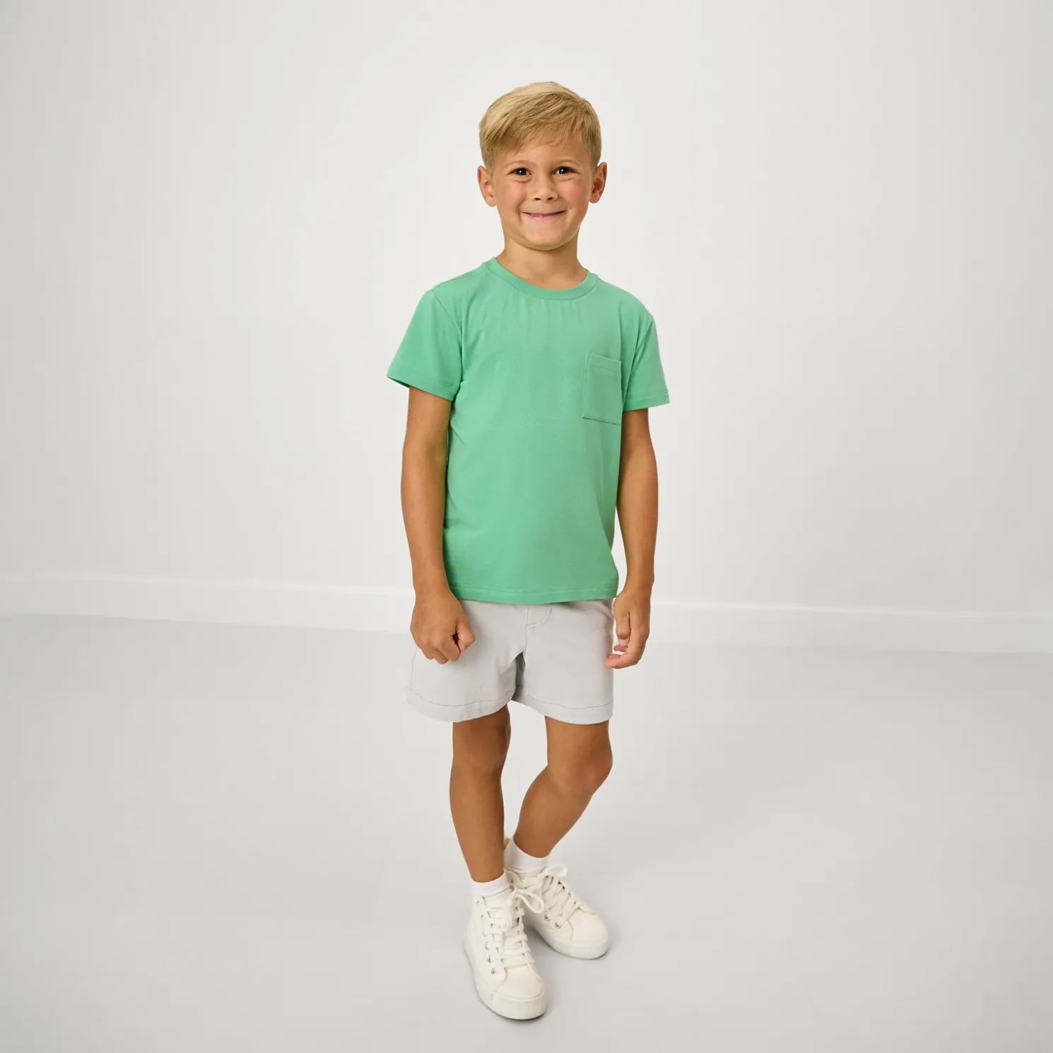 Fresh Green Relaxed Pocket Tee