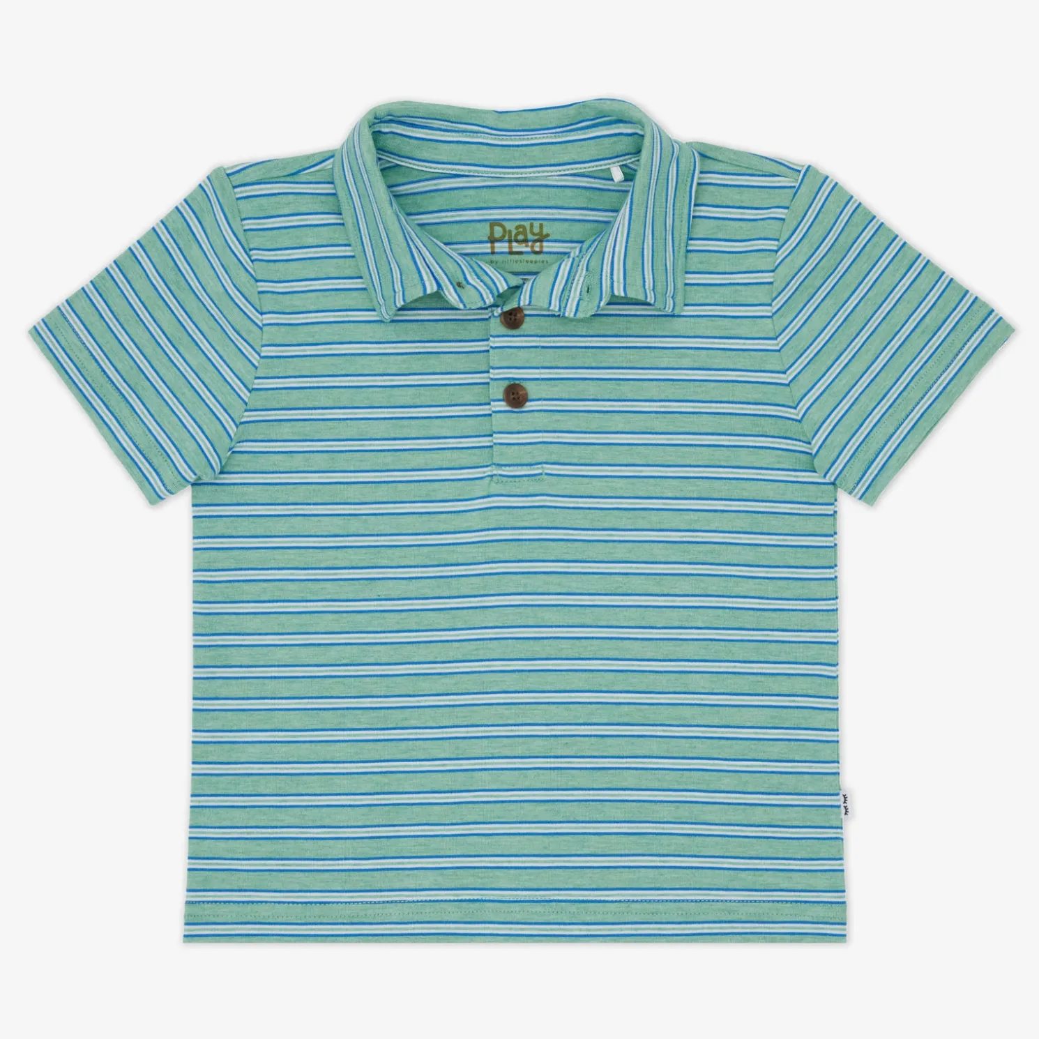 Fresh Green Heather Stripes Polo Shirt