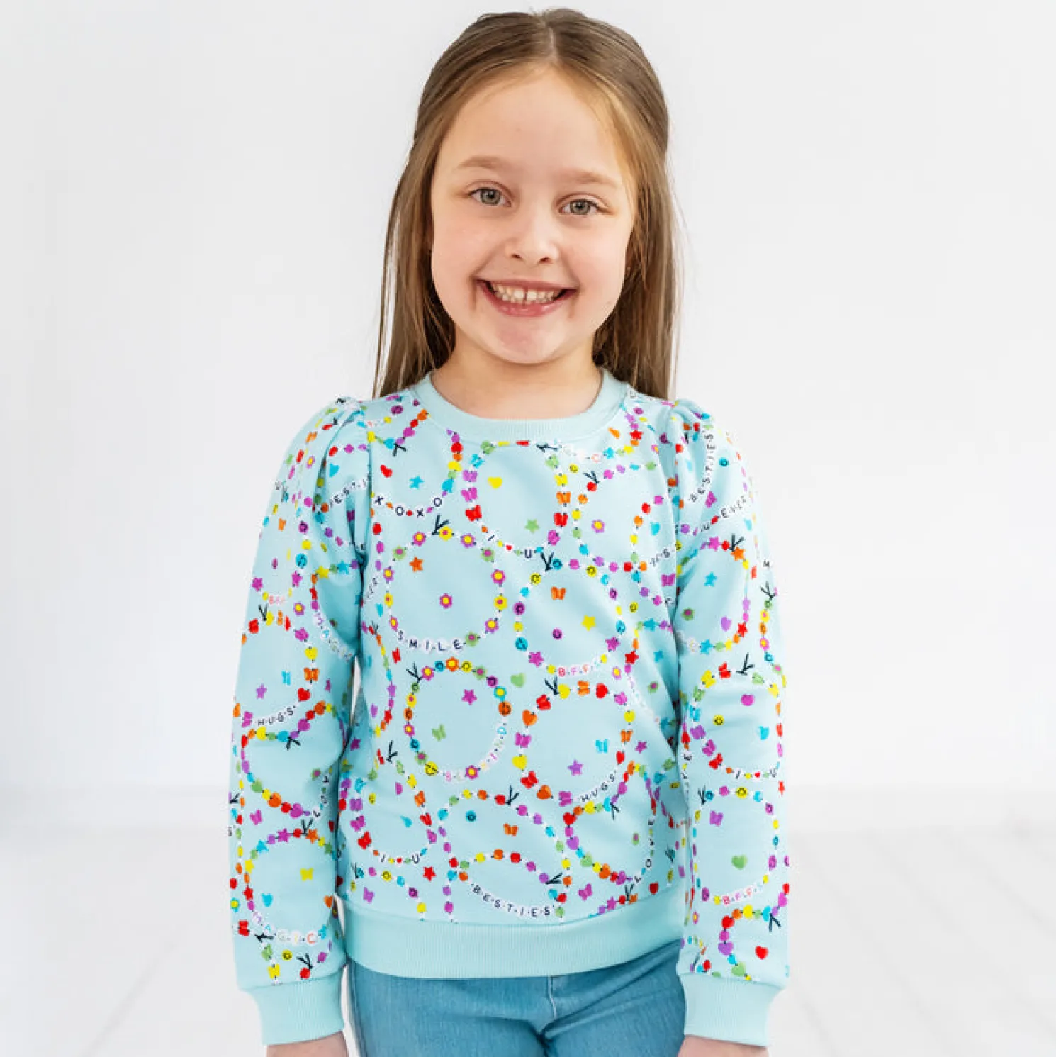 Friends Forever Puff Sleeve Crewneck