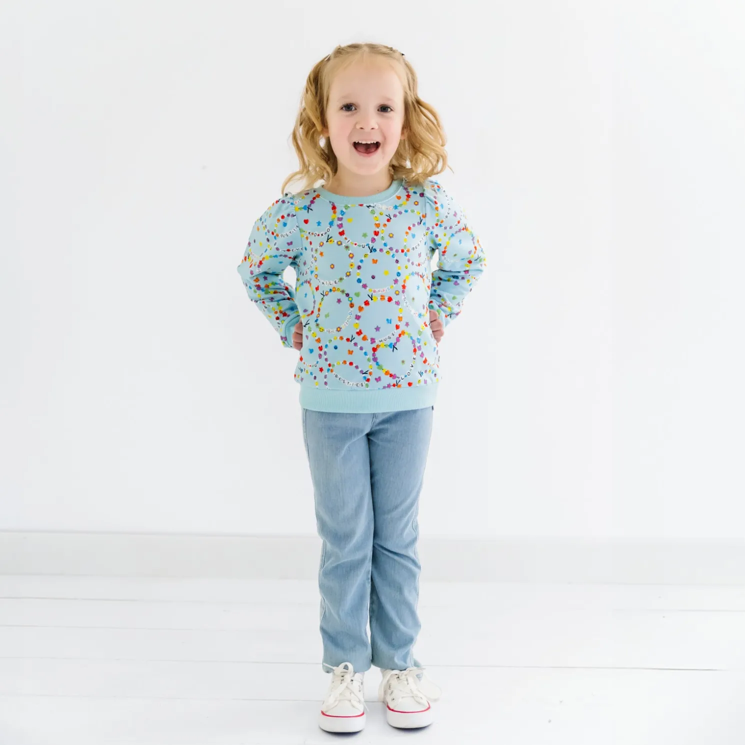 Friends Forever Puff Sleeve Crewneck