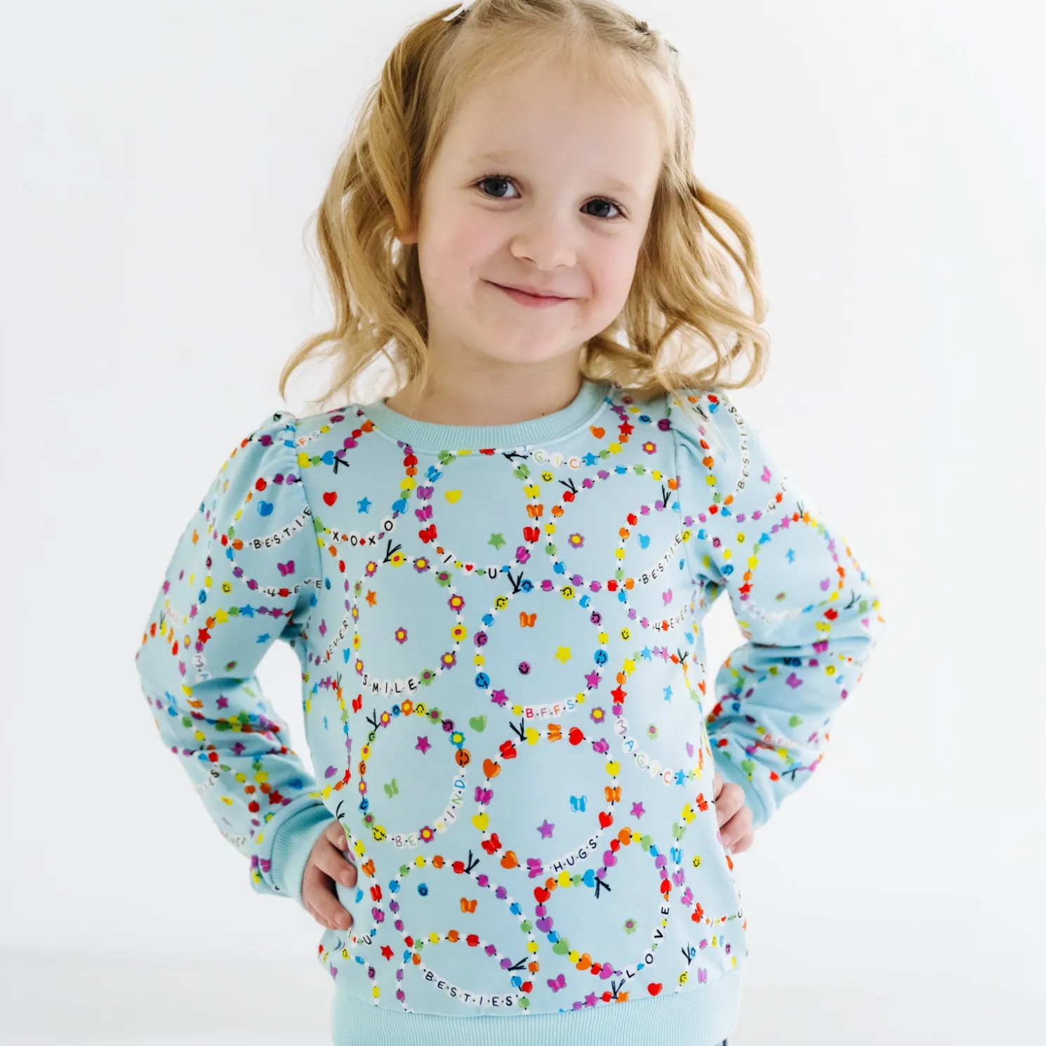 Friends Forever Puff Sleeve Crewneck