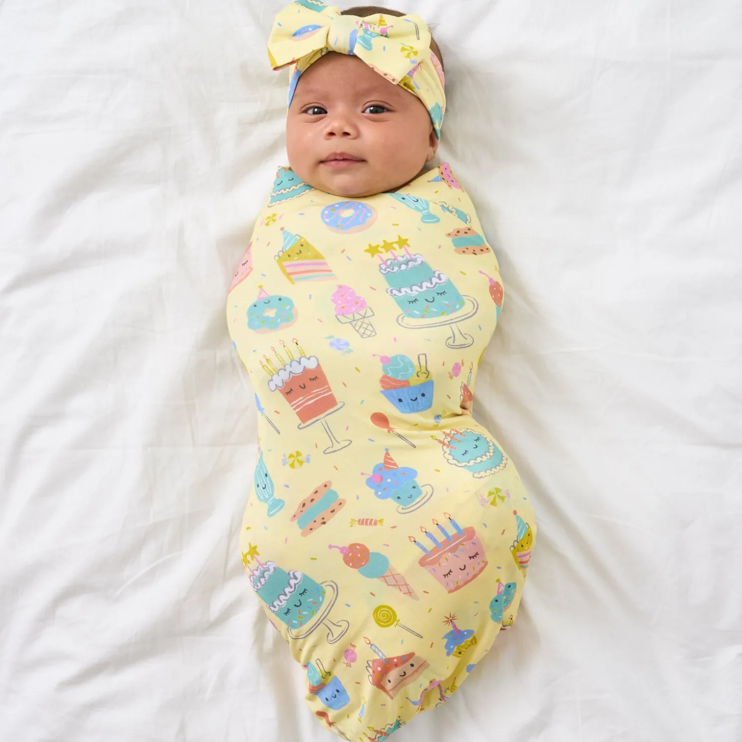 Frosted Fun Swaddle & Luxe Bow Headband Set