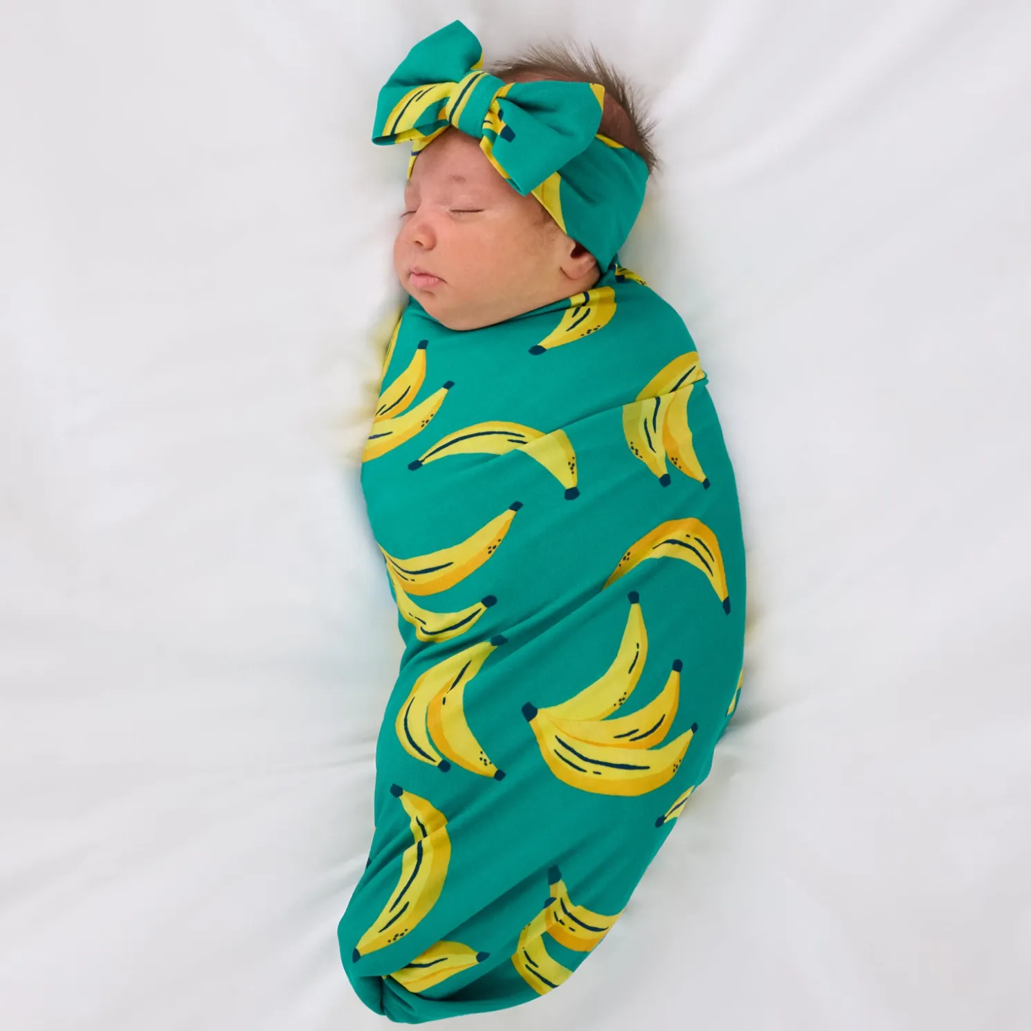 Go Bananas Swaddle & Luxe Bow Headband Set