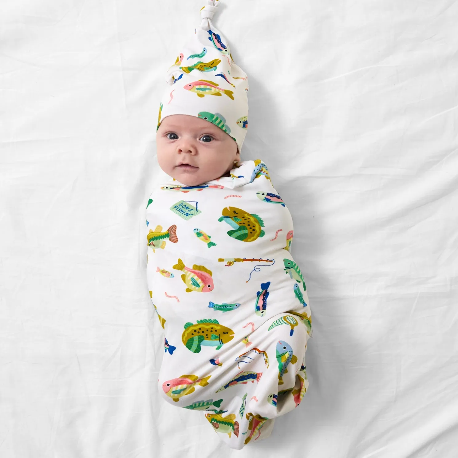 Gone Fishin' Swaddle & Hat Set