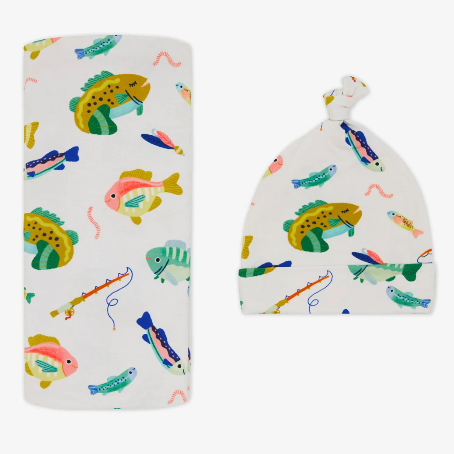 Gone Fishin' Swaddle & Hat Set