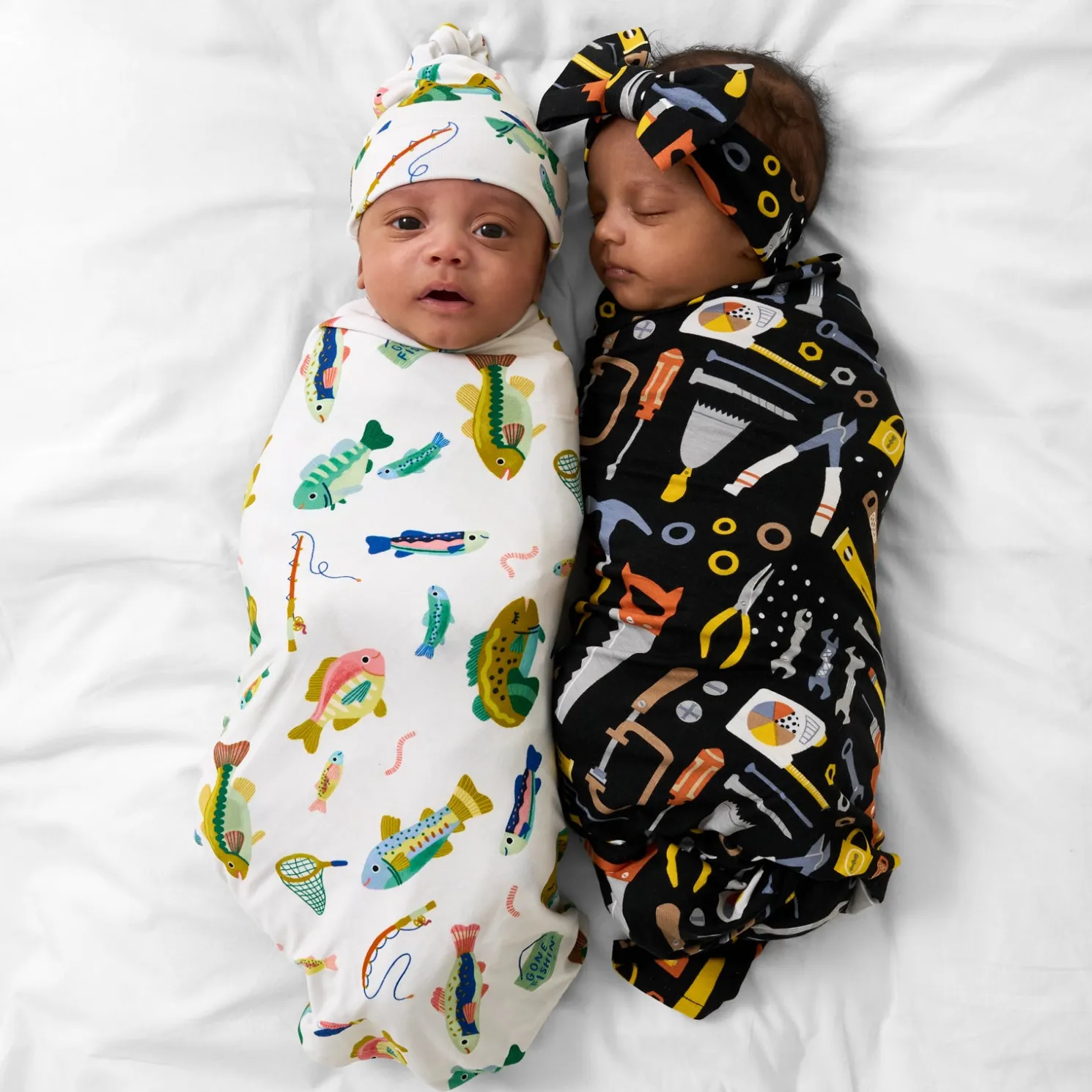 Gone Fishin' Swaddle & Hat Set