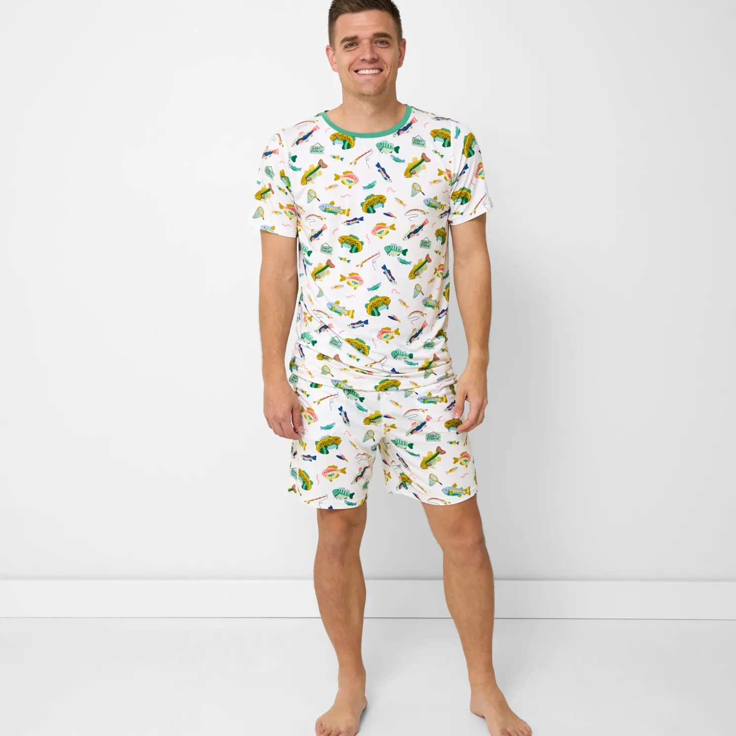 Gone Fishin' Men's Short Sleeve Pajama Top