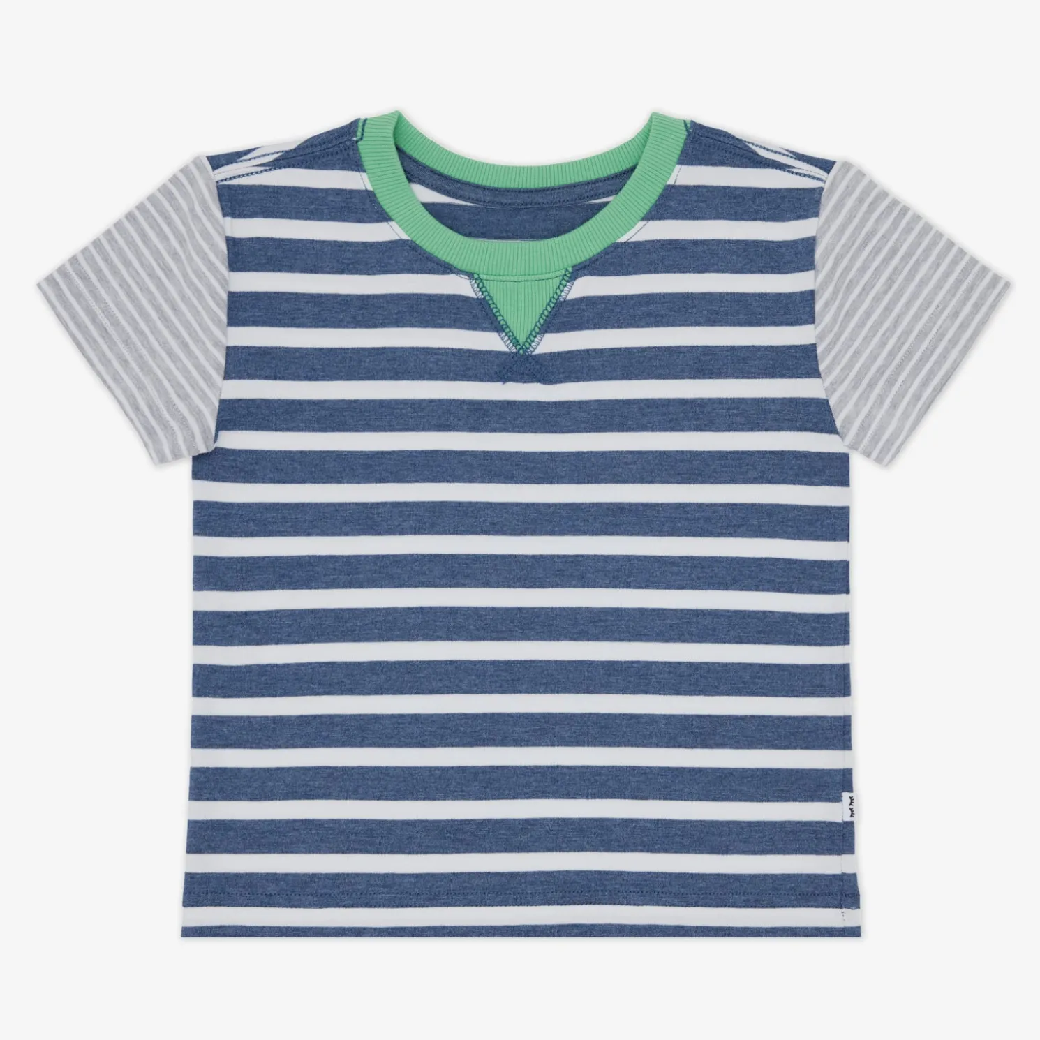 Heather Blue Stripes Relaxed Tee