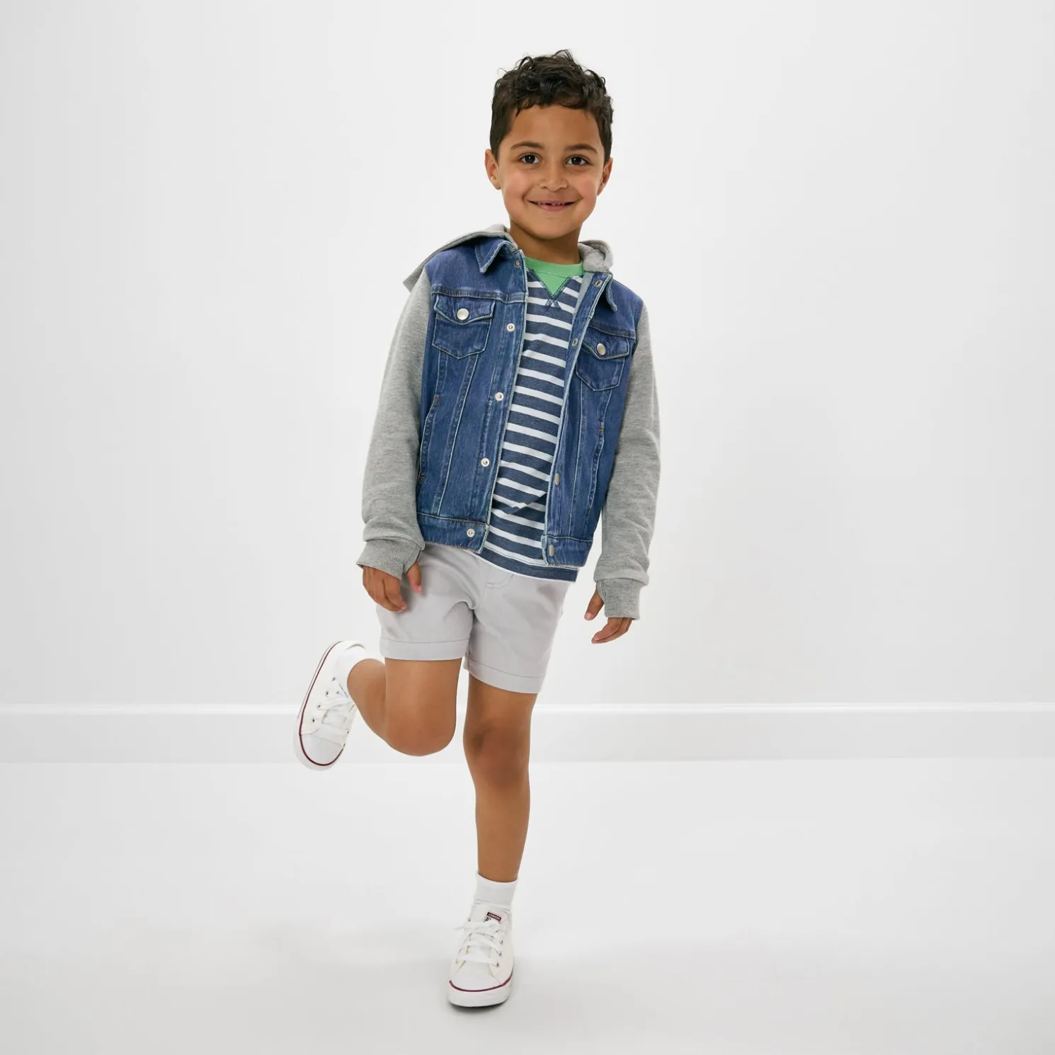 Heather Blue Stripes Relaxed Tee