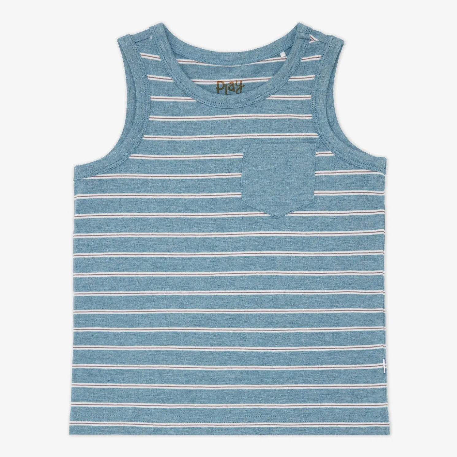Heather Dusk Blue Stripes Pocket Tank