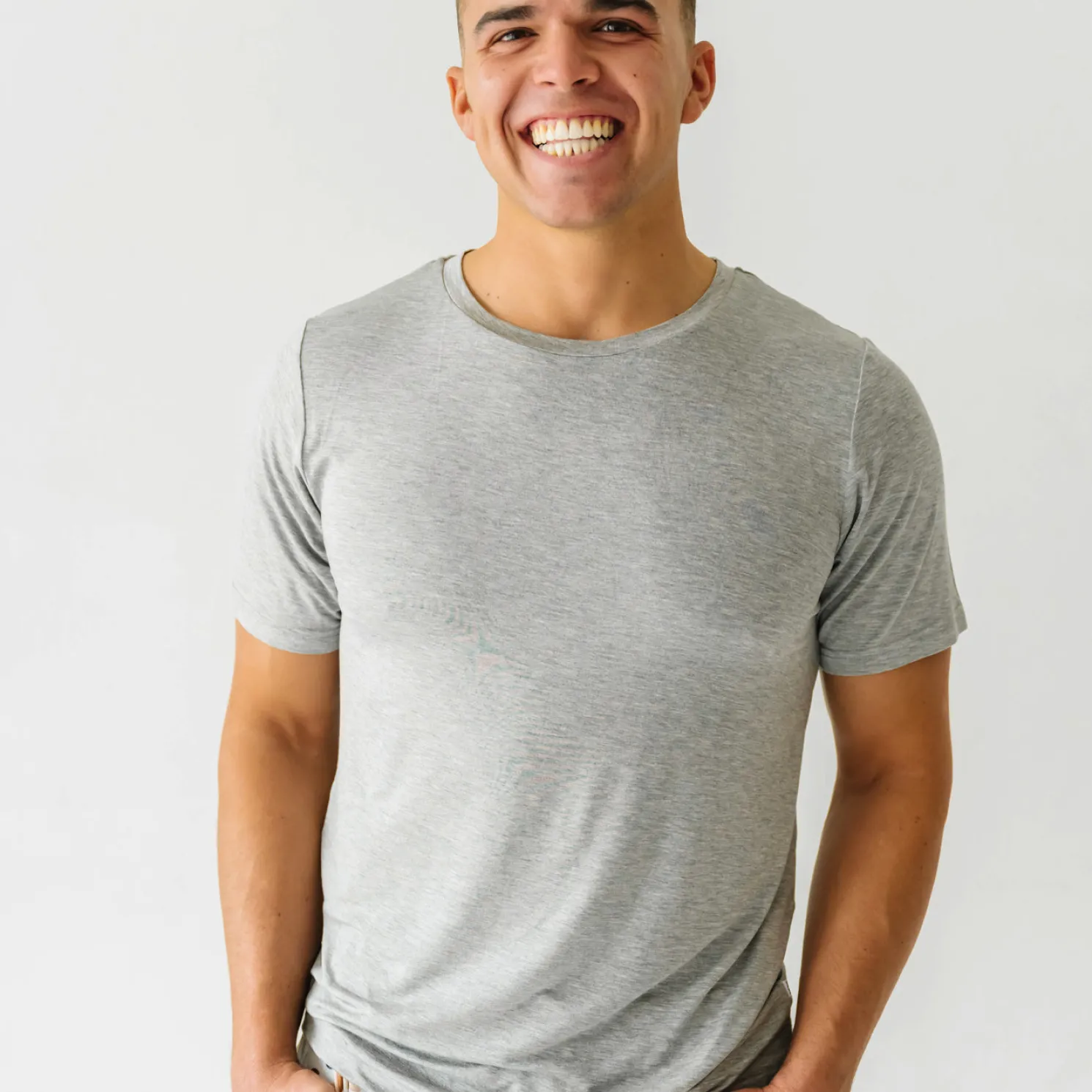 Heather Gray Men's Short Sleeve Pajama Top