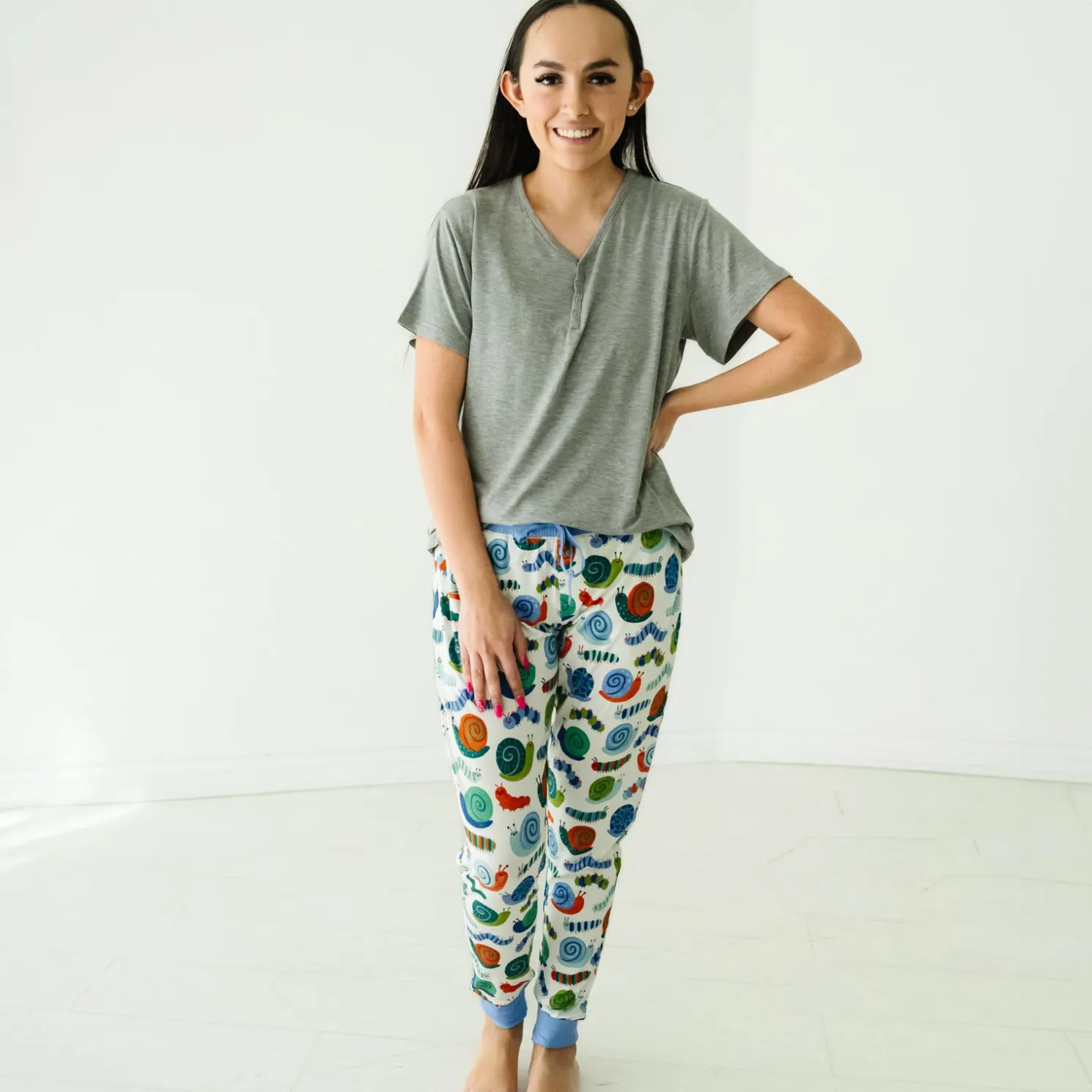 Heather Gray Women's Short Sleeve Pajama Top