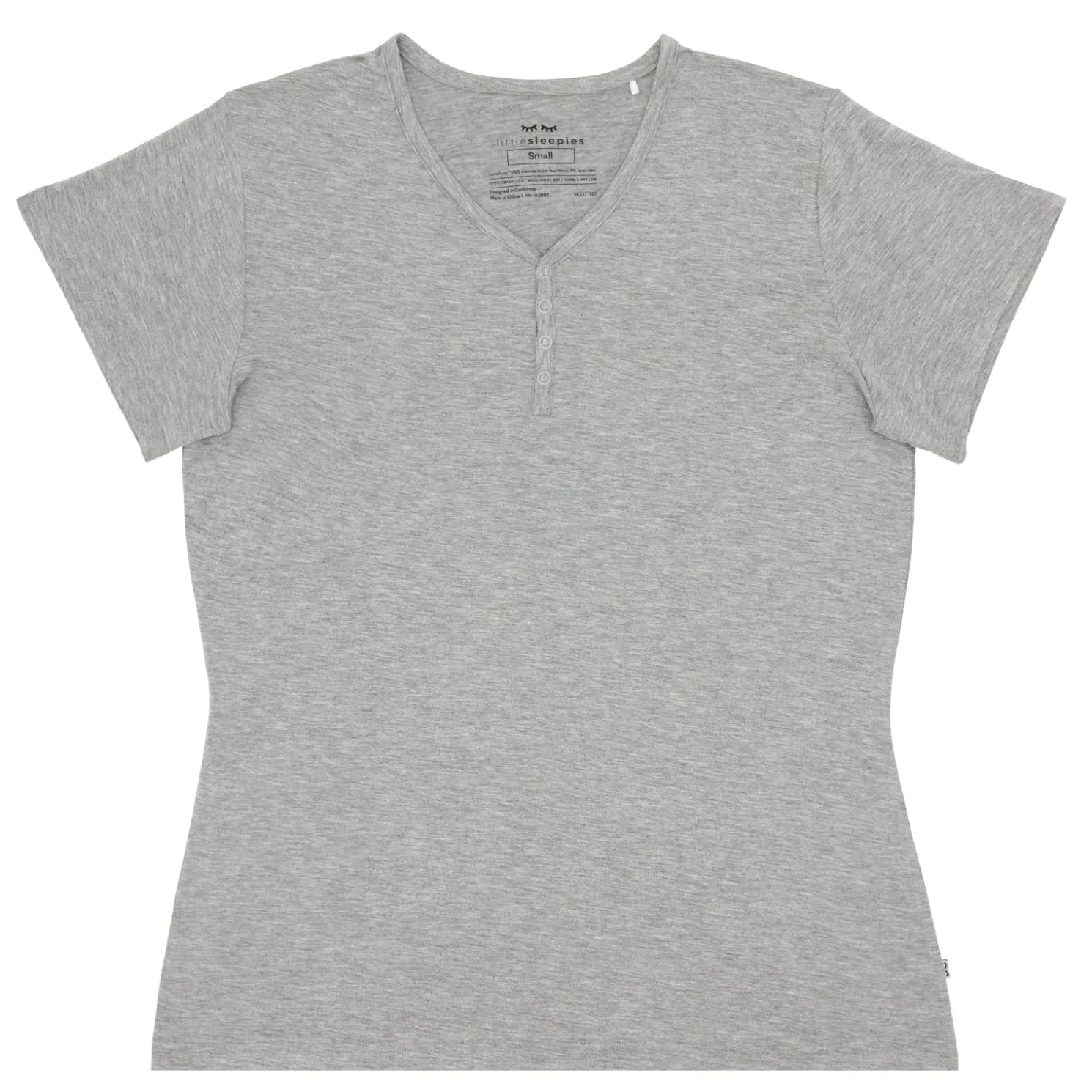 Heather Gray Women's Short Sleeve Pajama Top