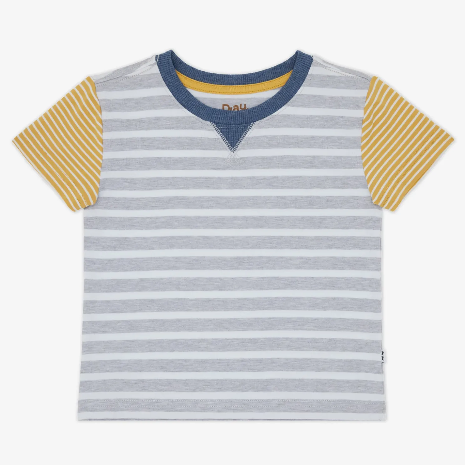 Heather Gray Stripes Relaxed Tee