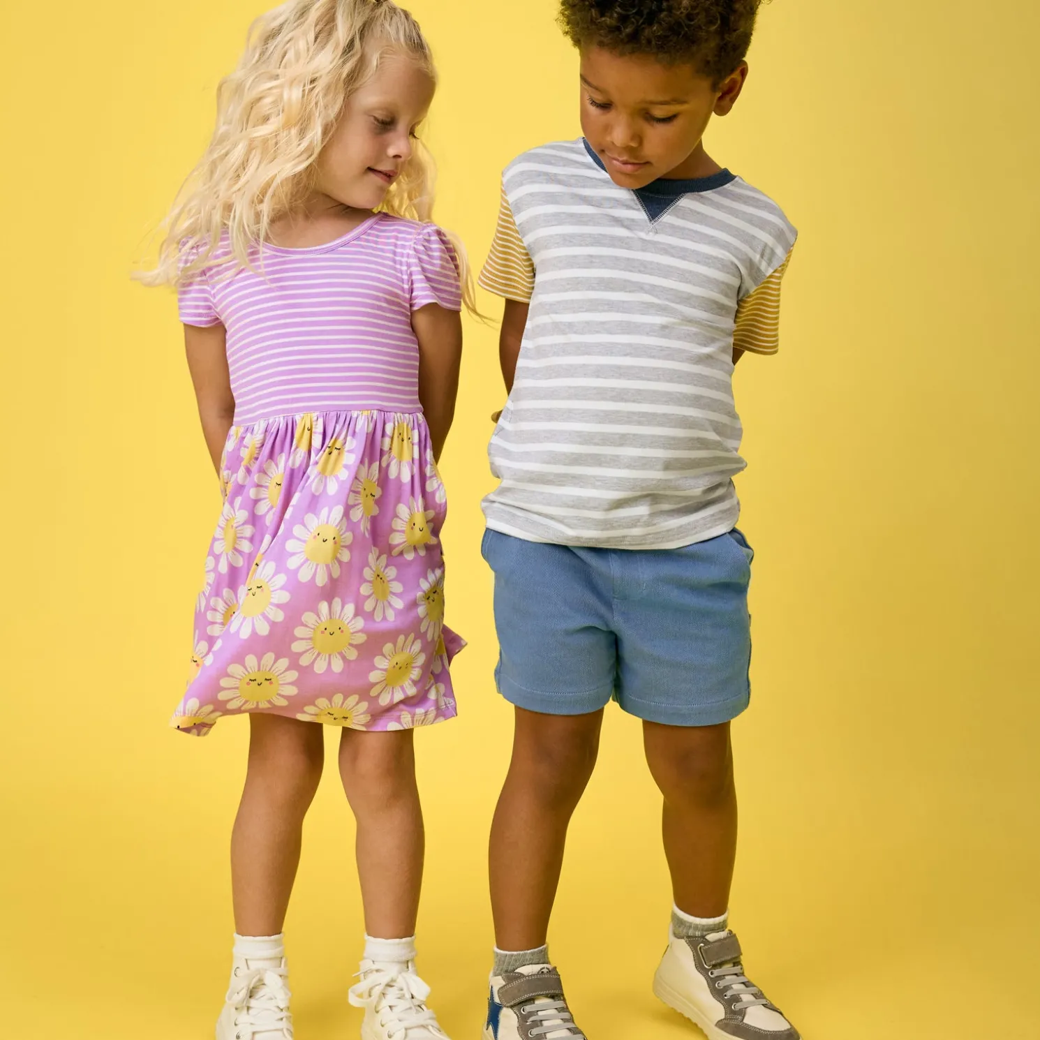 Heather Gray Stripes Relaxed Tee