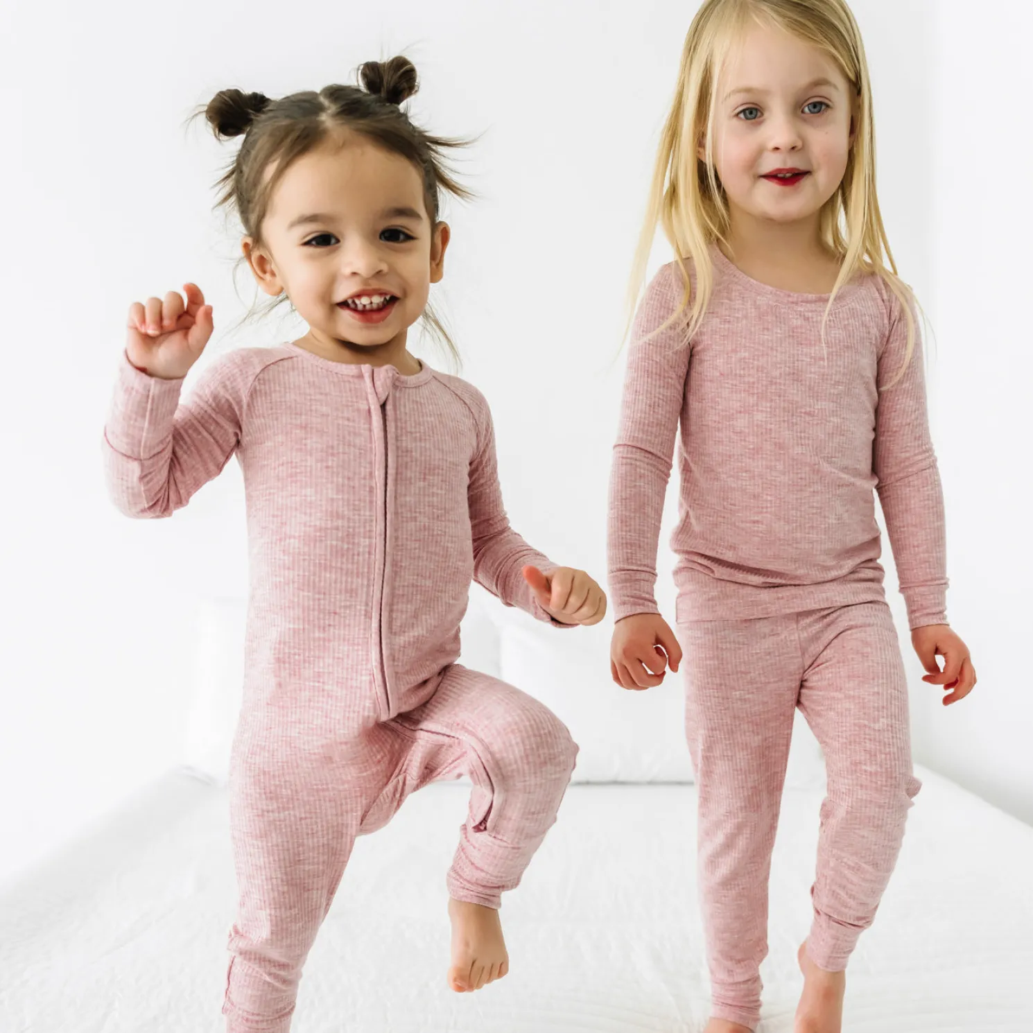 Heather Mauve Ribbed Zippy