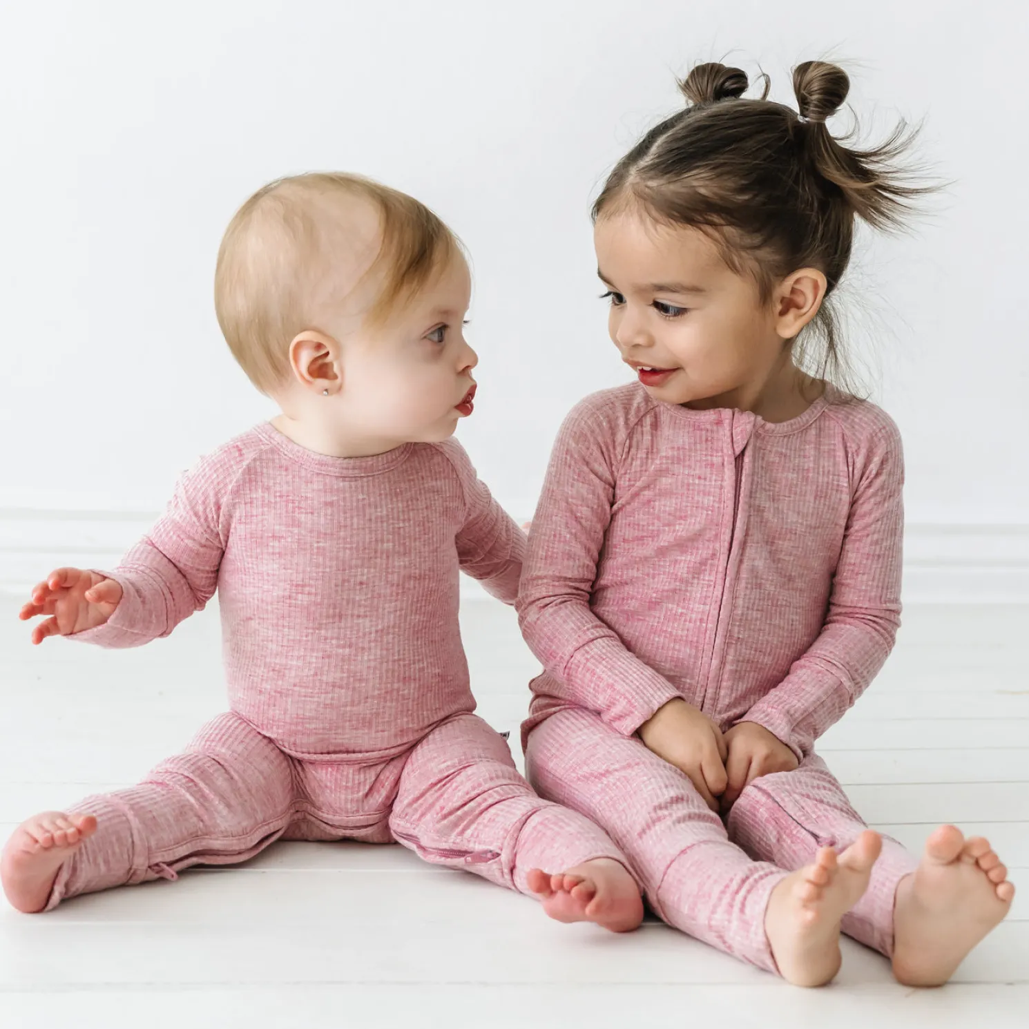 Heather Mauve Ribbed Zippy