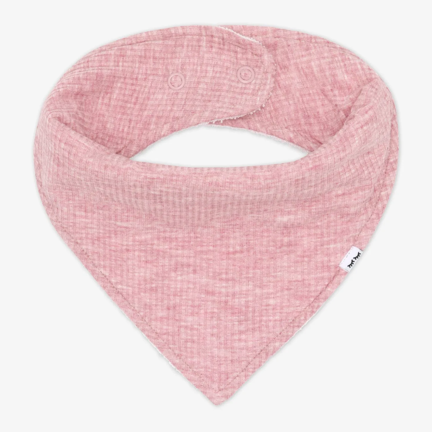 Heather Mauve Ribbed Bandana Bib